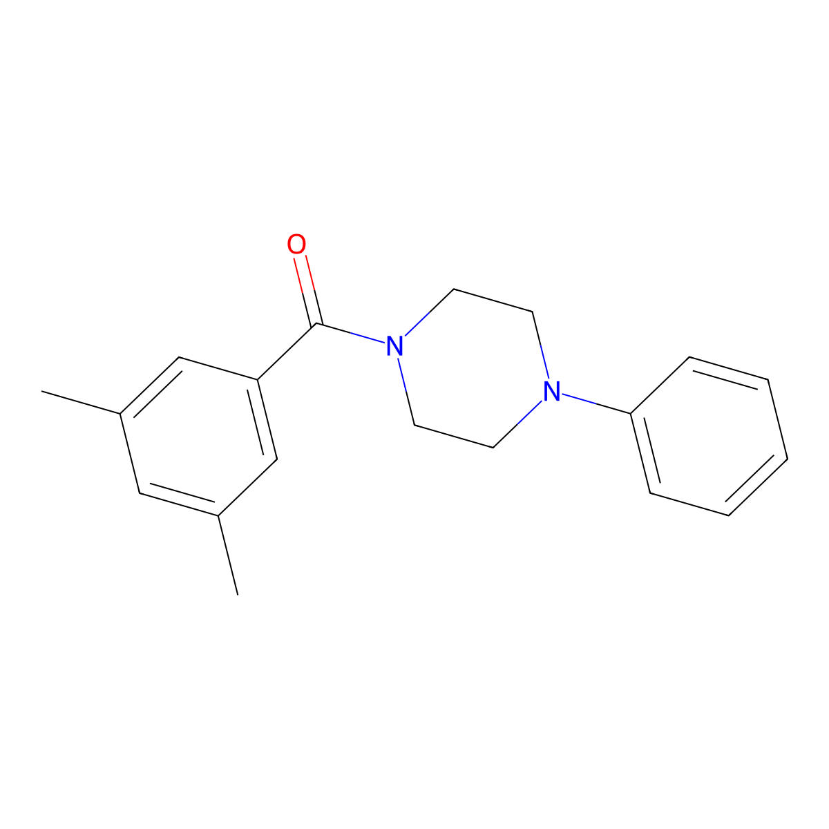 (3,5-Dimethylphenyl)(4-phenylpiperazin-1-yl)methanone molecular structure, CAS 701221-20-7