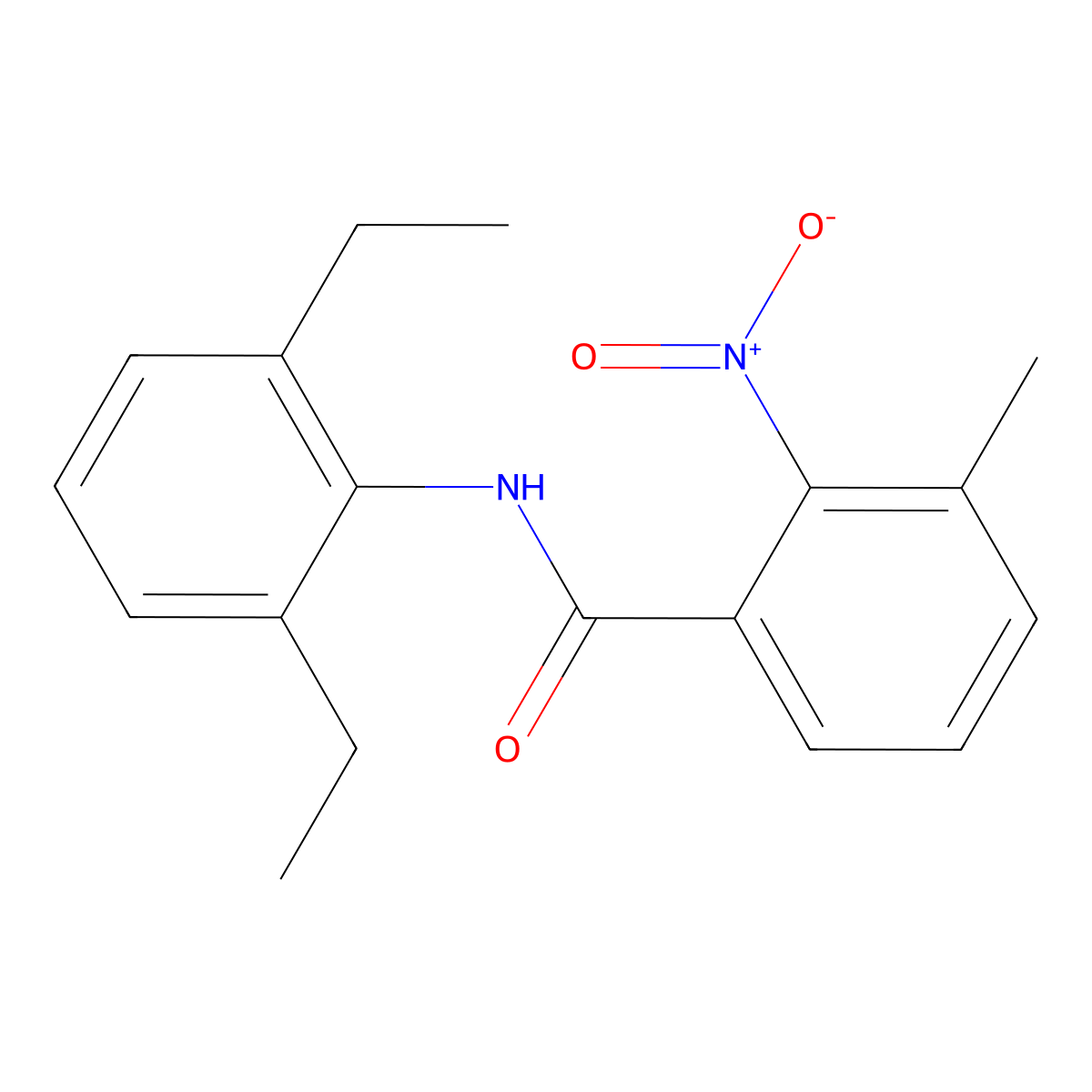 N-(2,6-diethylphenyl)-3-methyl-2-nitrobenzamide molecular structure, CAS 701221-25-2