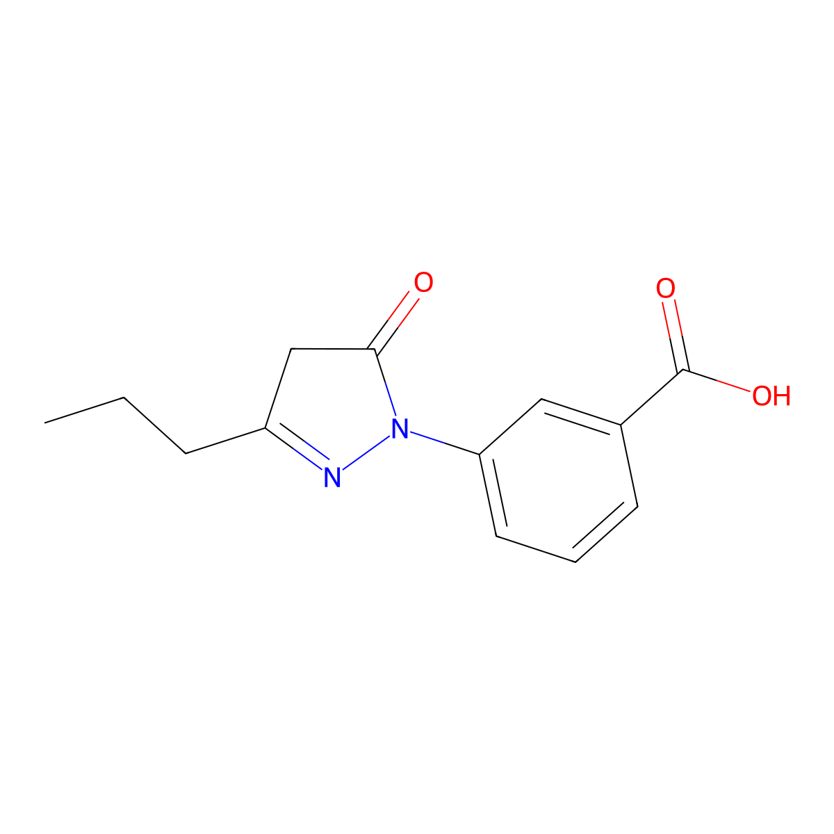 3-(5-oxo-3-propyl-4,5-dihydro-1H-pyrazol-1-yl)benzoic acid molecular structure, CAS 701221-57-0