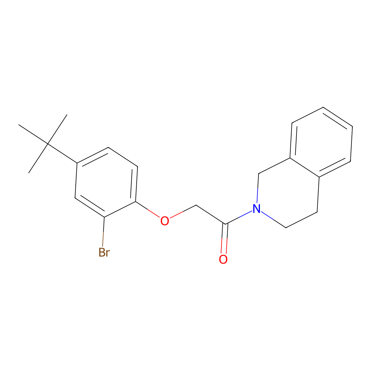 2-(2-bromo-4-tert-butylphenoxy)-1-(3,4-dihydro-1H-isoquinolin-2-yl)ethanone molecular structure, CAS 701221-64-9