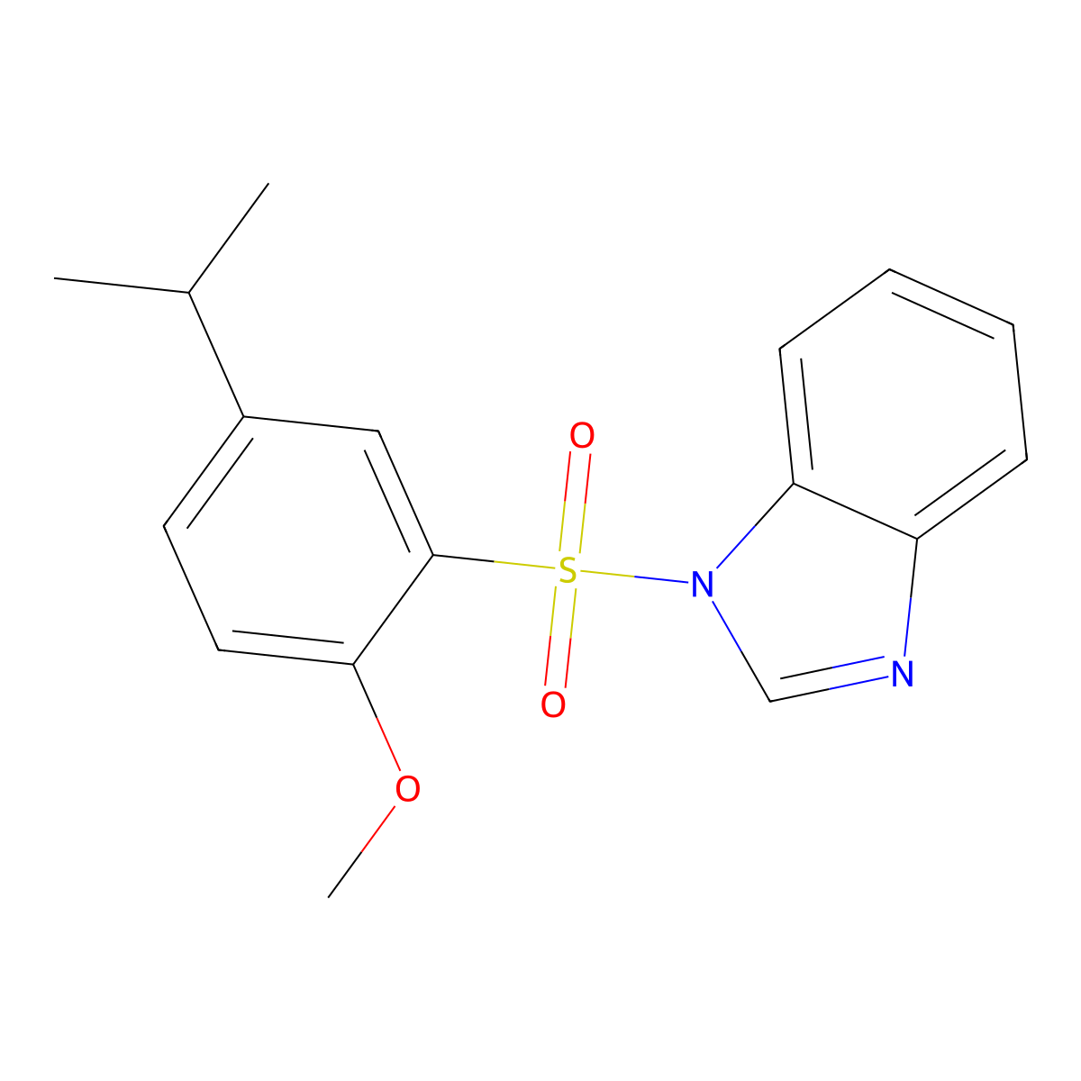 1-(2-Methoxy-5-propan-2-ylphenyl)sulfonylbenzimidazole molecular structure, CAS 701221-66-1