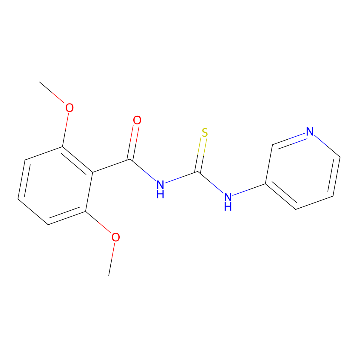 2,6-dimethoxy-N-(pyridin-3-ylcarbamothioyl)benzamide molecular structure, CAS 701221-88-7