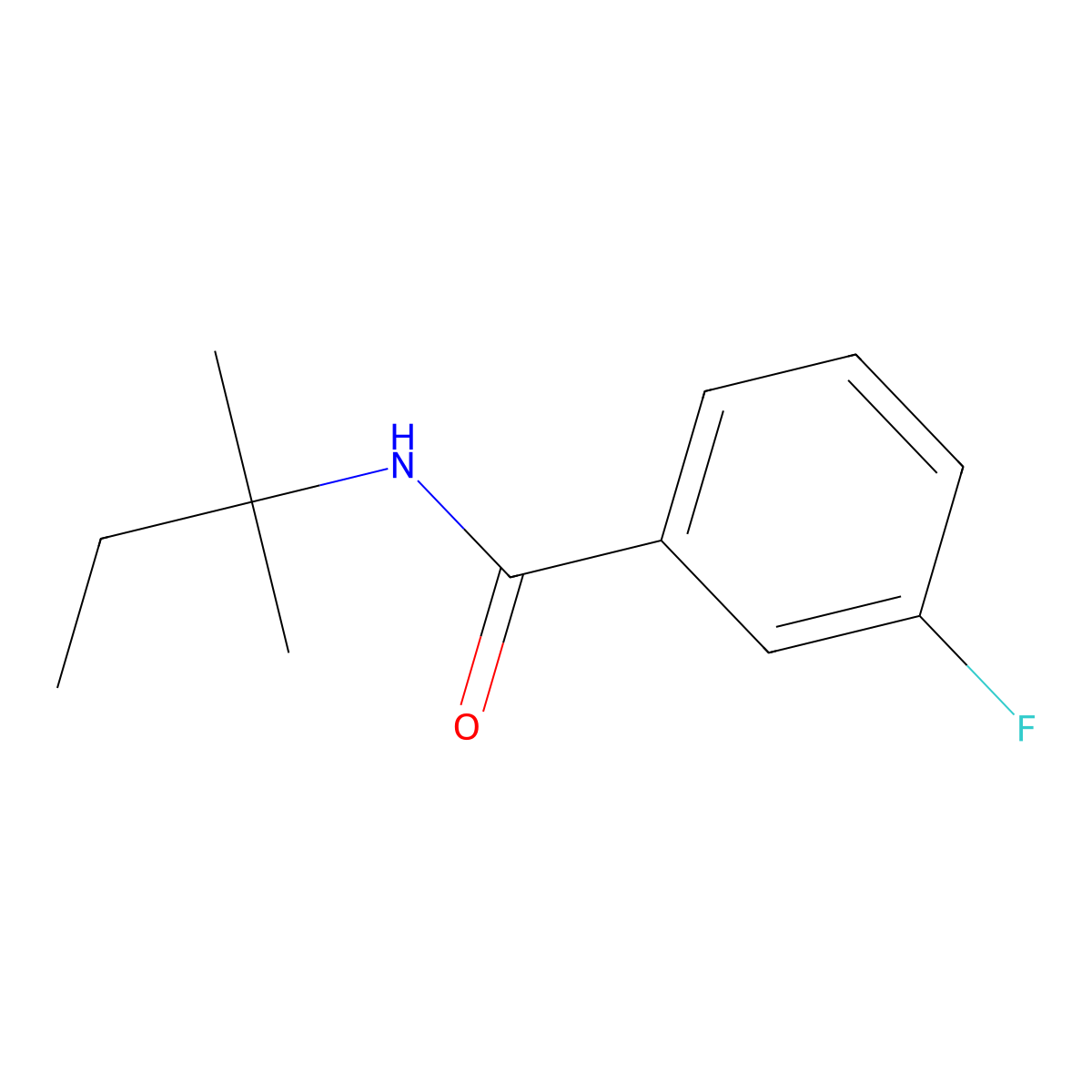 3-fluoro-N-(2-methylbutan-2-yl)benzamide molecular structure, CAS 701221-94-5