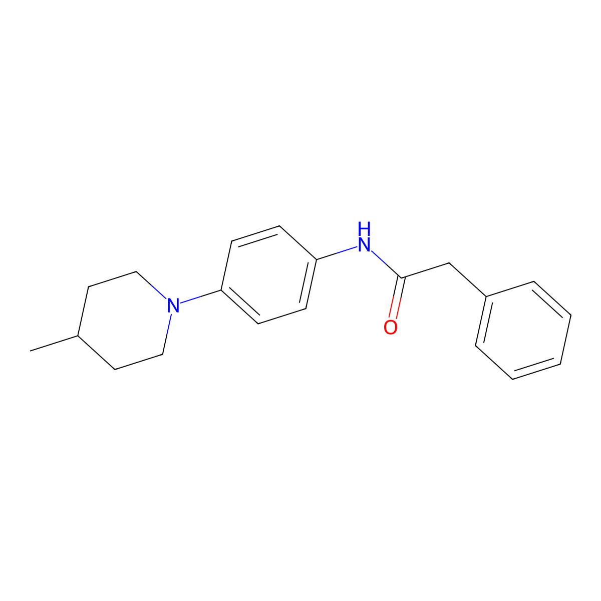 N-[4-(4-methylpiperidin-1-yl)phenyl]-2-phenylacetamide molecular structure, CAS 701221-98-9