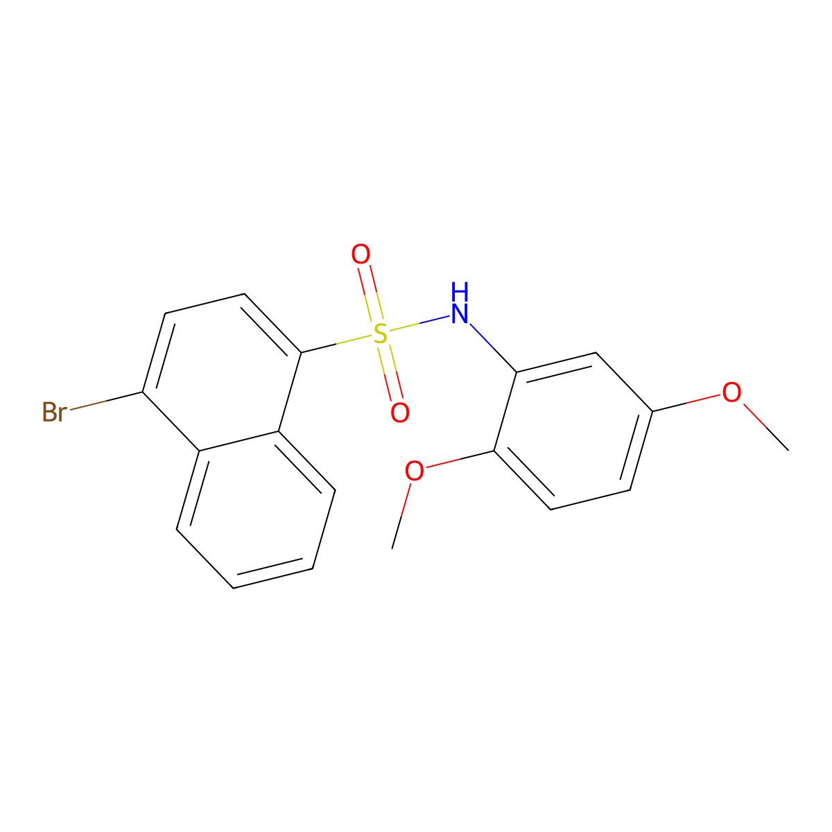 4-bromo-N-(2,5-dimethoxyphenyl)naphthalene-1-sulfonamide molecular structure, CAS 701222-05-1