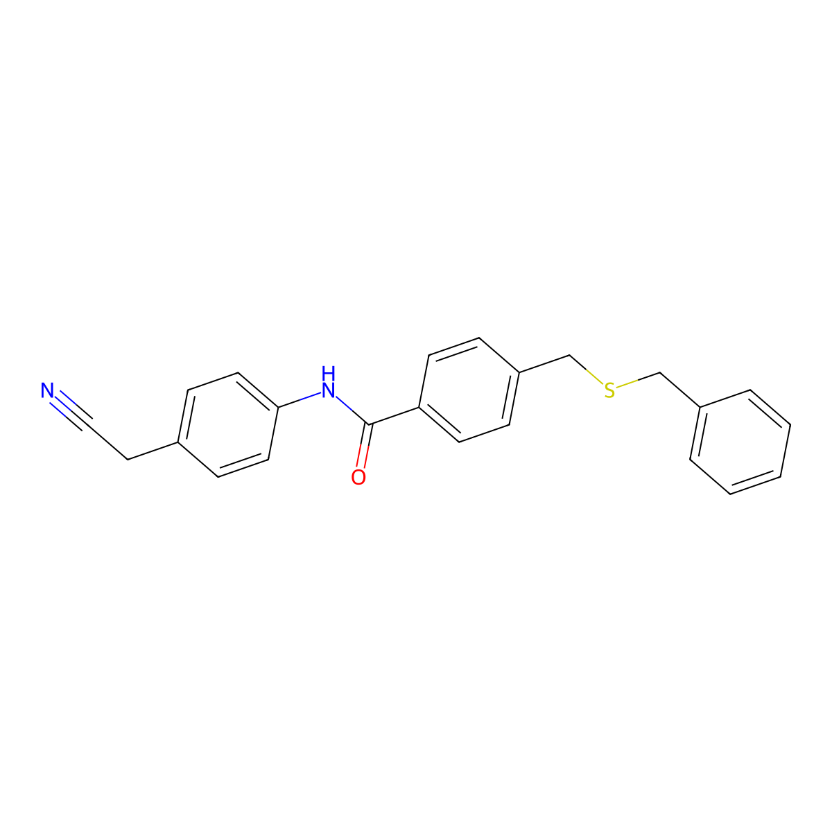 4-(benzylsulfanylmethyl)-N-[4-(cyanomethyl)phenyl]benzamide molecular structure, CAS 701222-06-2