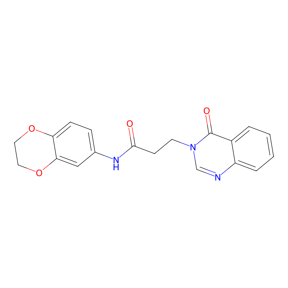 N-(2,3-dihydro-1,4-benzodioxin-6-yl)-3-(4-oxo-3(4H)-quinazolinyl)propanamide molecular structure, CAS 701222-08-4