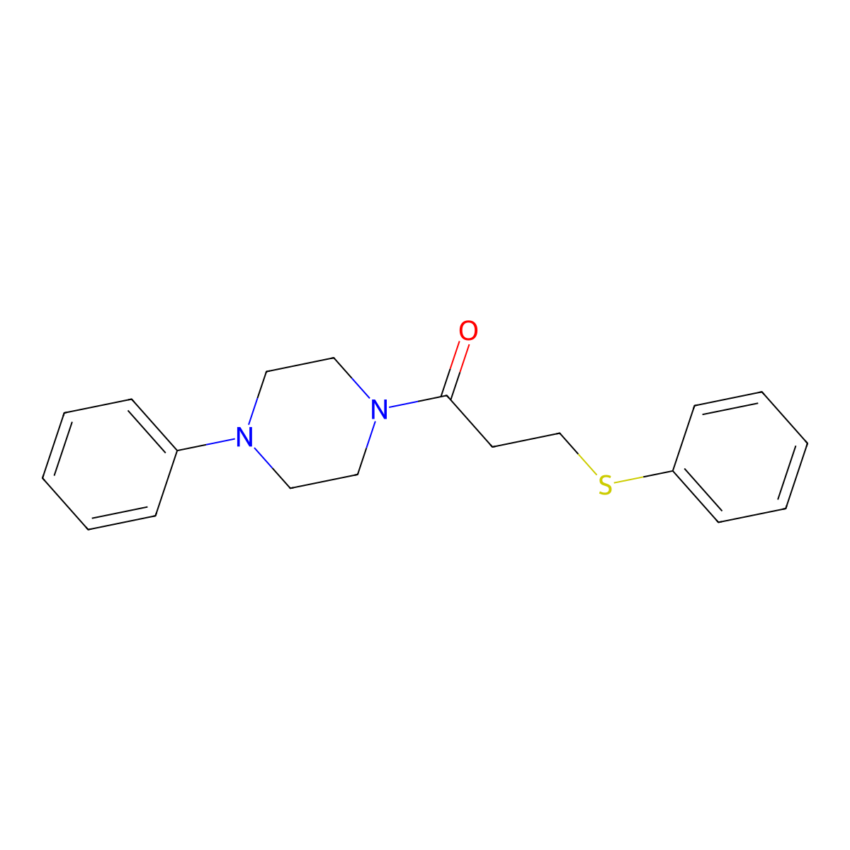 1-(4-Phenylpiperazin-1-yl)-3-phenylsulfanylpropan-1-one molecular structure, CAS 701222-10-8