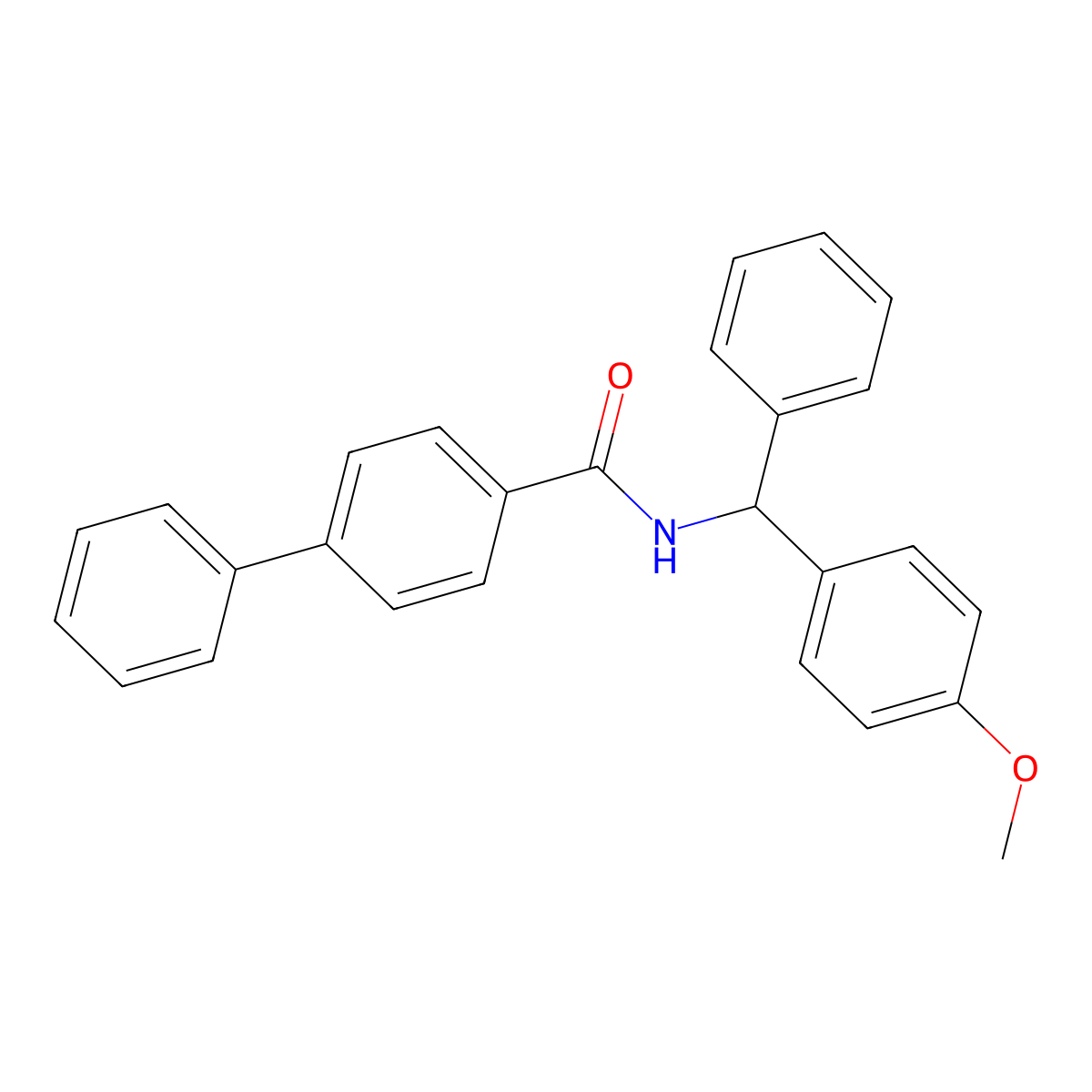 N-[(4-methoxyphenyl)-phenylmethyl]-4-phenylbenzamide molecular structure, CAS 701222-12-0