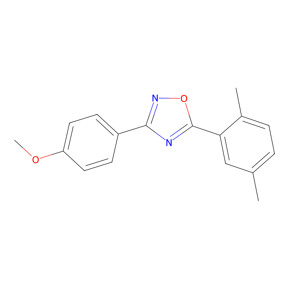 5-(2,5-Dimethylphenyl)-3-(4-methoxyphenyl)-1,2,4-oxadiazole molecular structure, CAS 701222-23-3