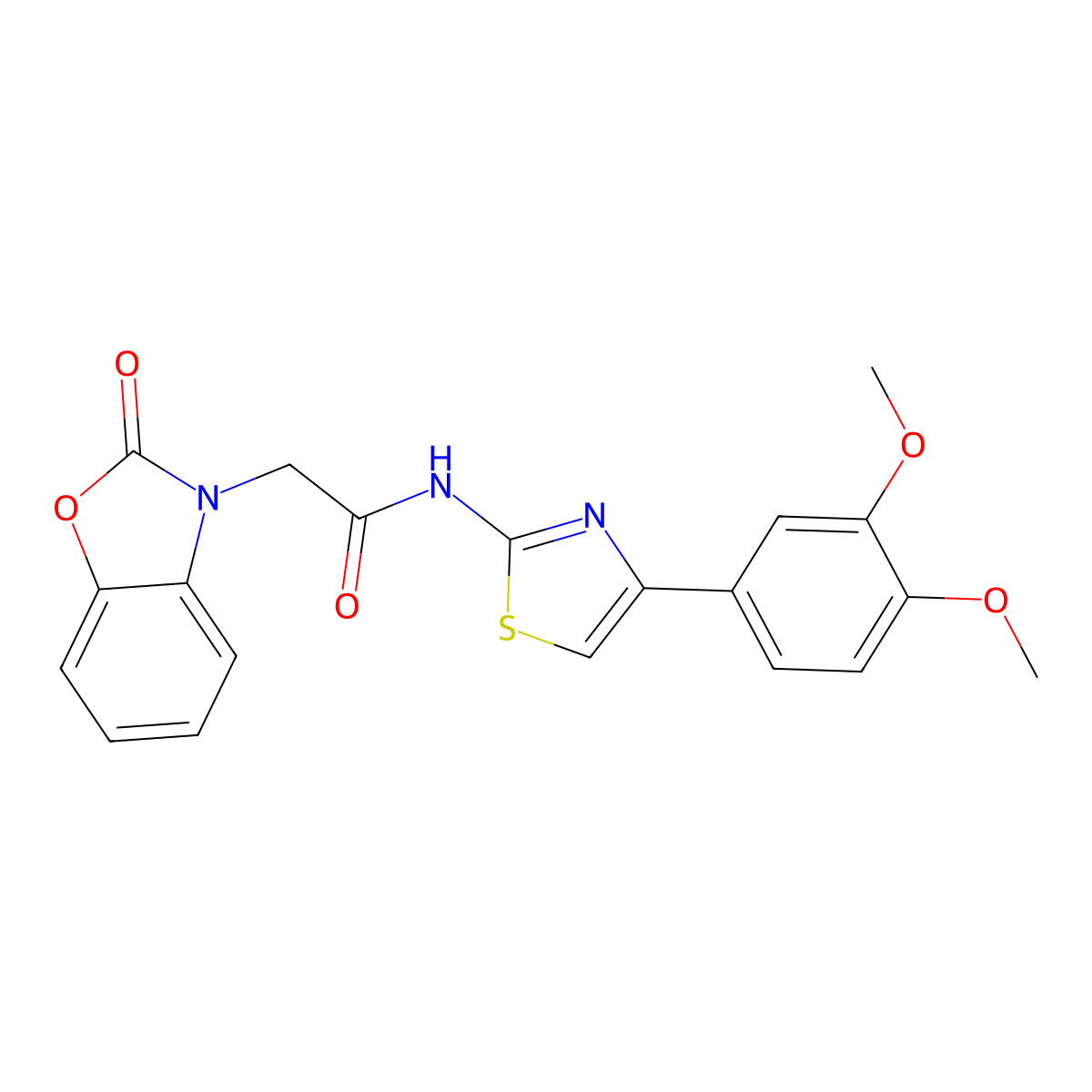 N-[4-(3,4-dimethoxyphenyl)-1,3-thiazol-2-yl]-2-(2-oxo-1,3-benzoxazol-3-yl)acetamide molecular structure, CAS 701222-32-4
