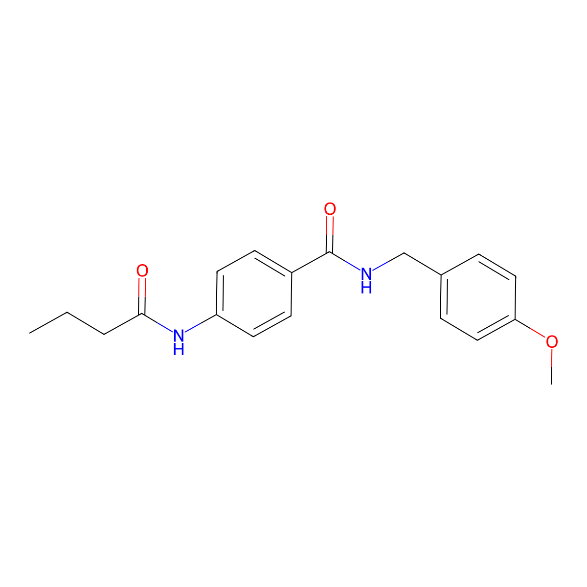4-(butanoylamino)-N-(4-methoxybenzyl)benzamide molecular structure, CAS 701222-49-3