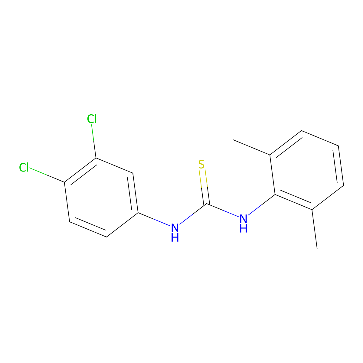 1-(3,4-Dichlorophenyl)-3-(2,6-dimethylphenyl)thiourea molecular structure, CAS 701222-51-7