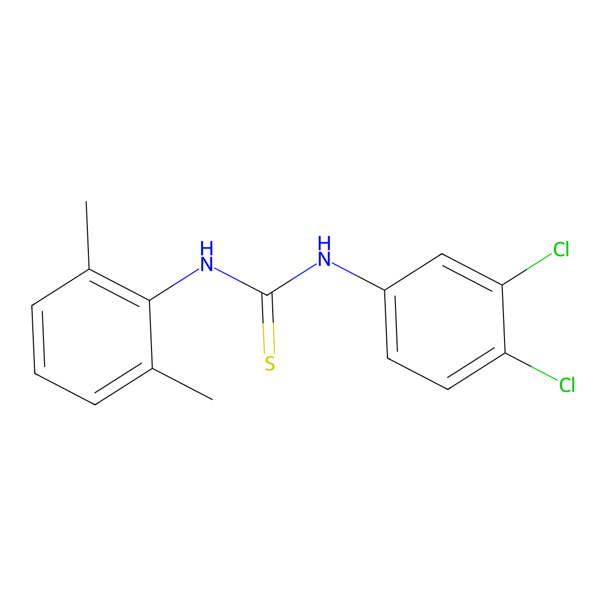 1-(3,4-Dichlorophenyl)-3-(2,6-dimethylphenyl)thiourea molecular structure, CAS 701222-51-7