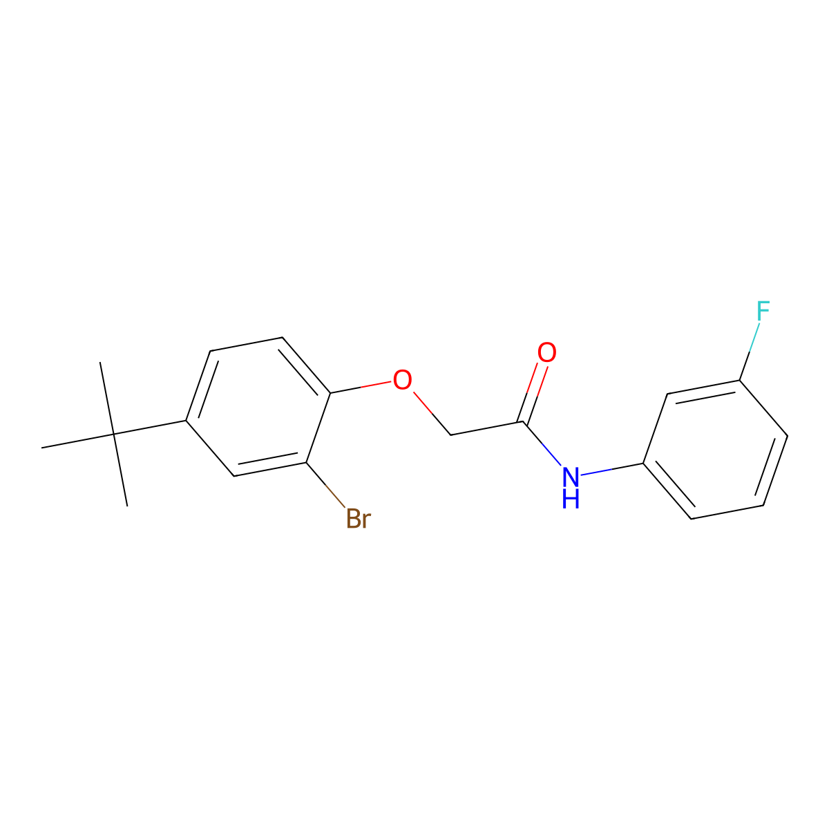 2-(2-bromo-4-tert-butylphenoxy)-N-(3-fluorophenyl)acetamide molecular structure, CAS 701222-53-9