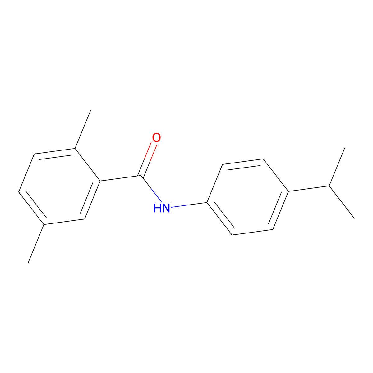 2,5-dimethyl-N-(4-propan-2-ylphenyl)benzamide molecular structure, CAS 701222-59-5