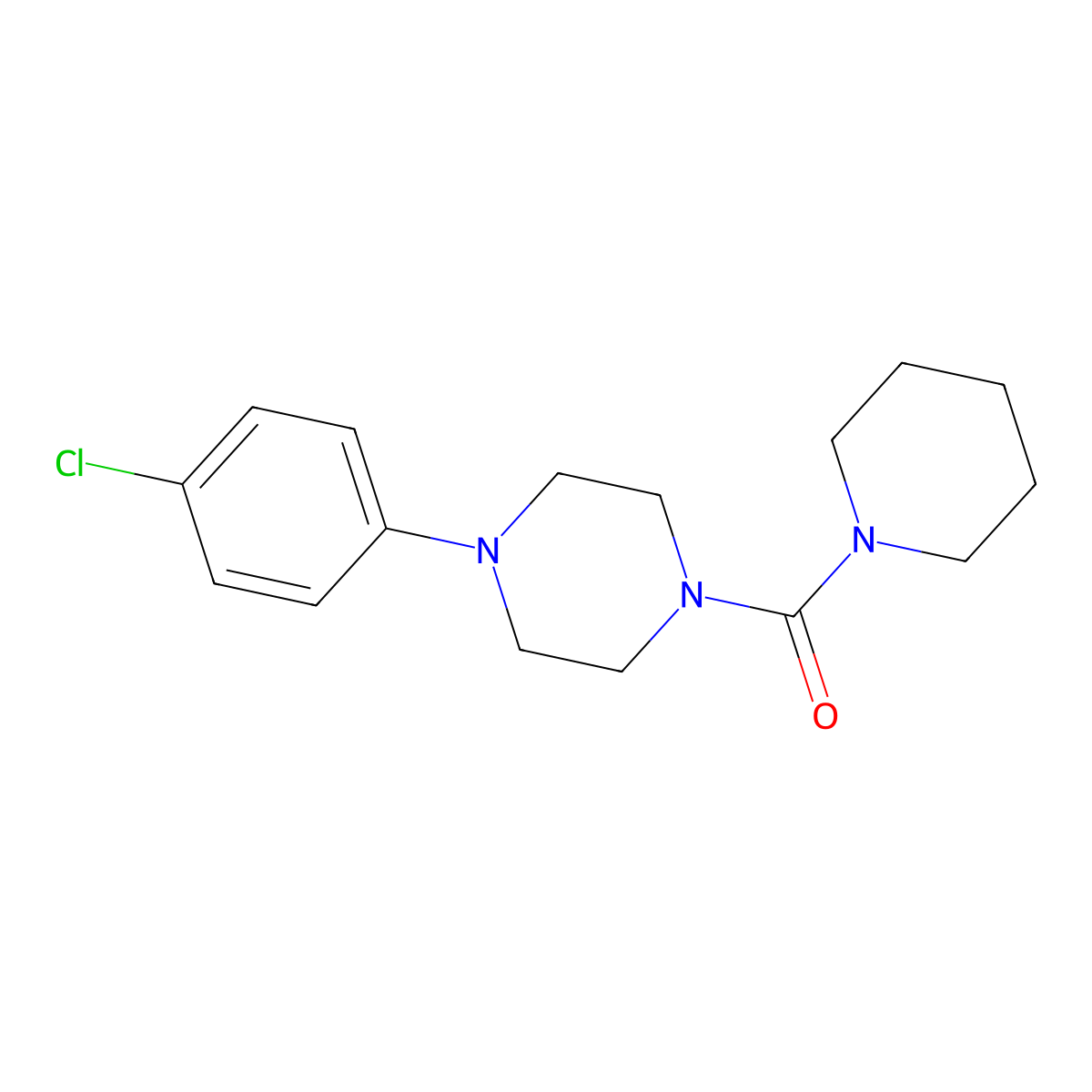1-(4-Chlorophenyl)-4-(piperidine-1-carbonyl)piperazine molecular structure, CAS 701222-61-9