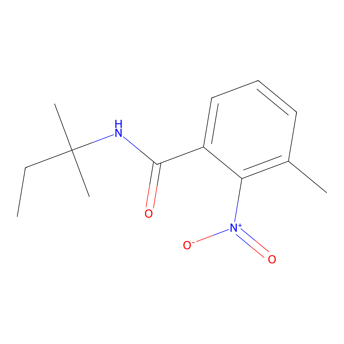3-methyl-N-(2-methylbutan-2-yl)-2-nitrobenzamide molecular structure, CAS 701222-80-2