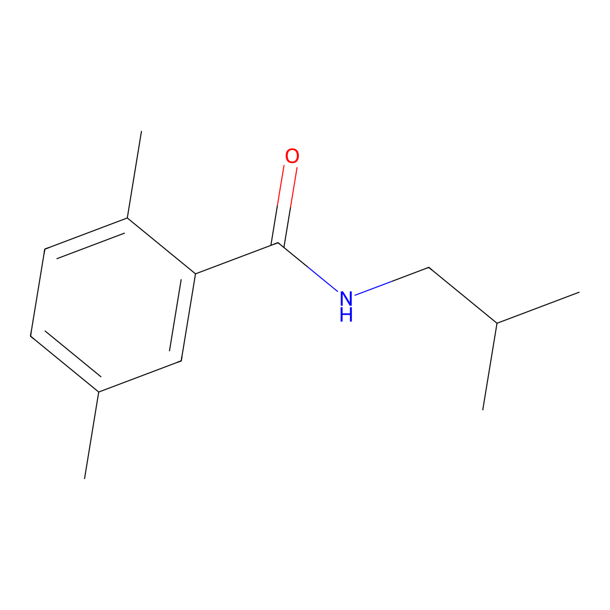 2,5-dimethyl-N-(2-methylpropyl)benzamide molecular structure, CAS 701222-87-9