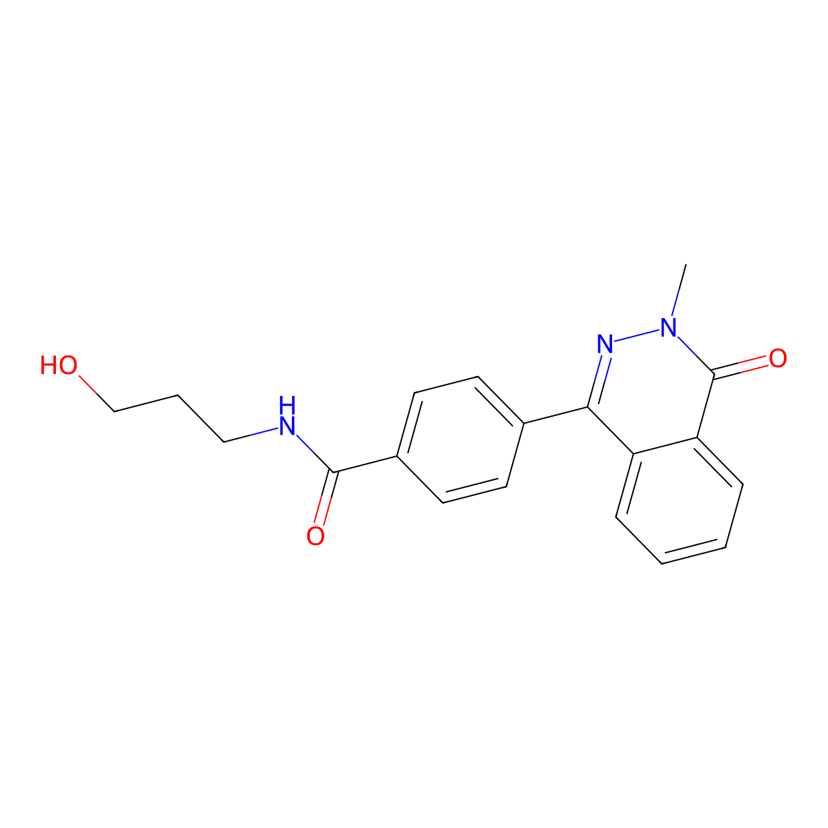 N-(3-hydroxypropyl)-4-(3-methyl-4-oxophthalazin-1-yl)benzamide molecular structure, CAS 701222-97-1