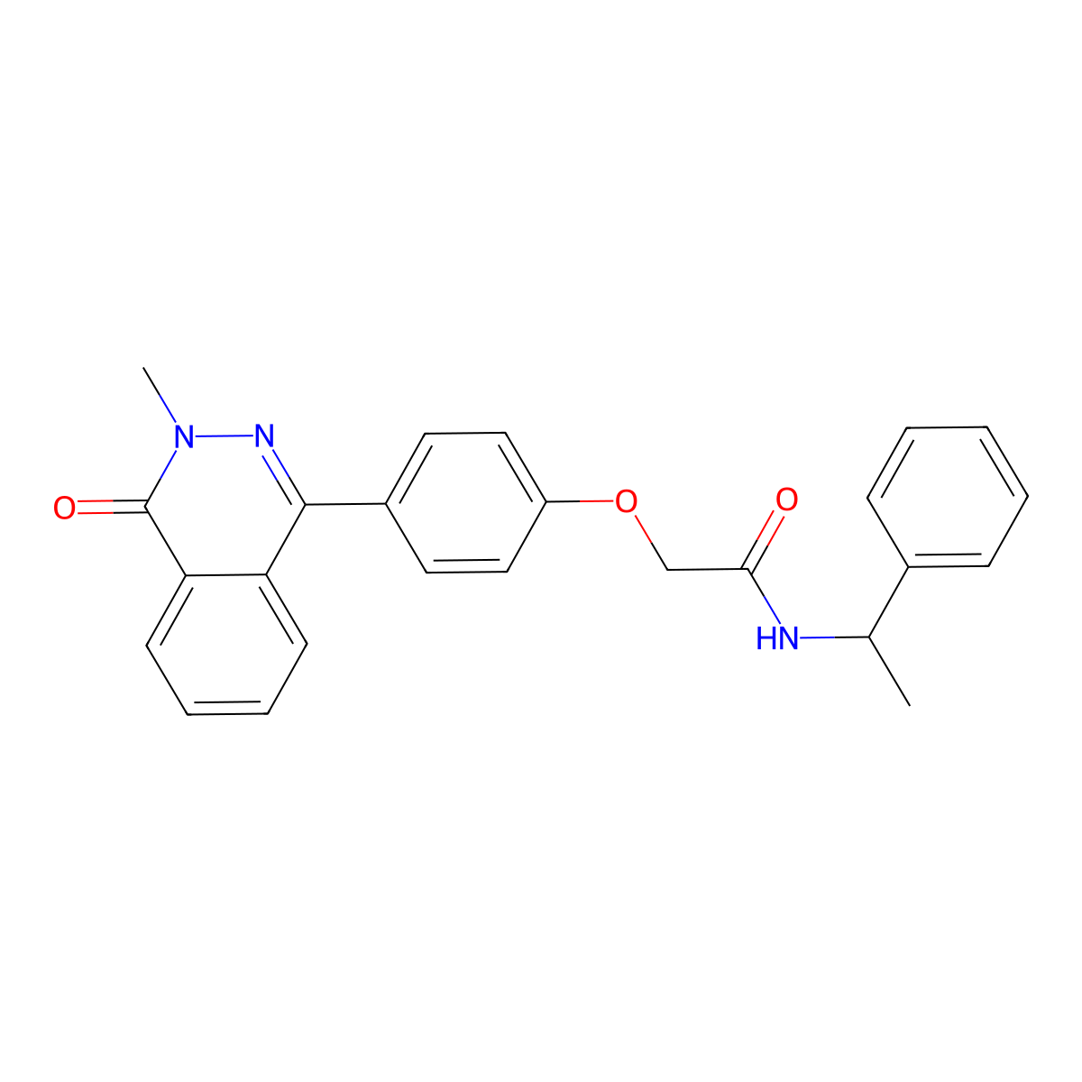 2-[4-(3-methyl-4-oxophthalazin-1-yl)phenoxy]-N-(1-phenylethyl)acetamide molecular structure, CAS 701223-20-3