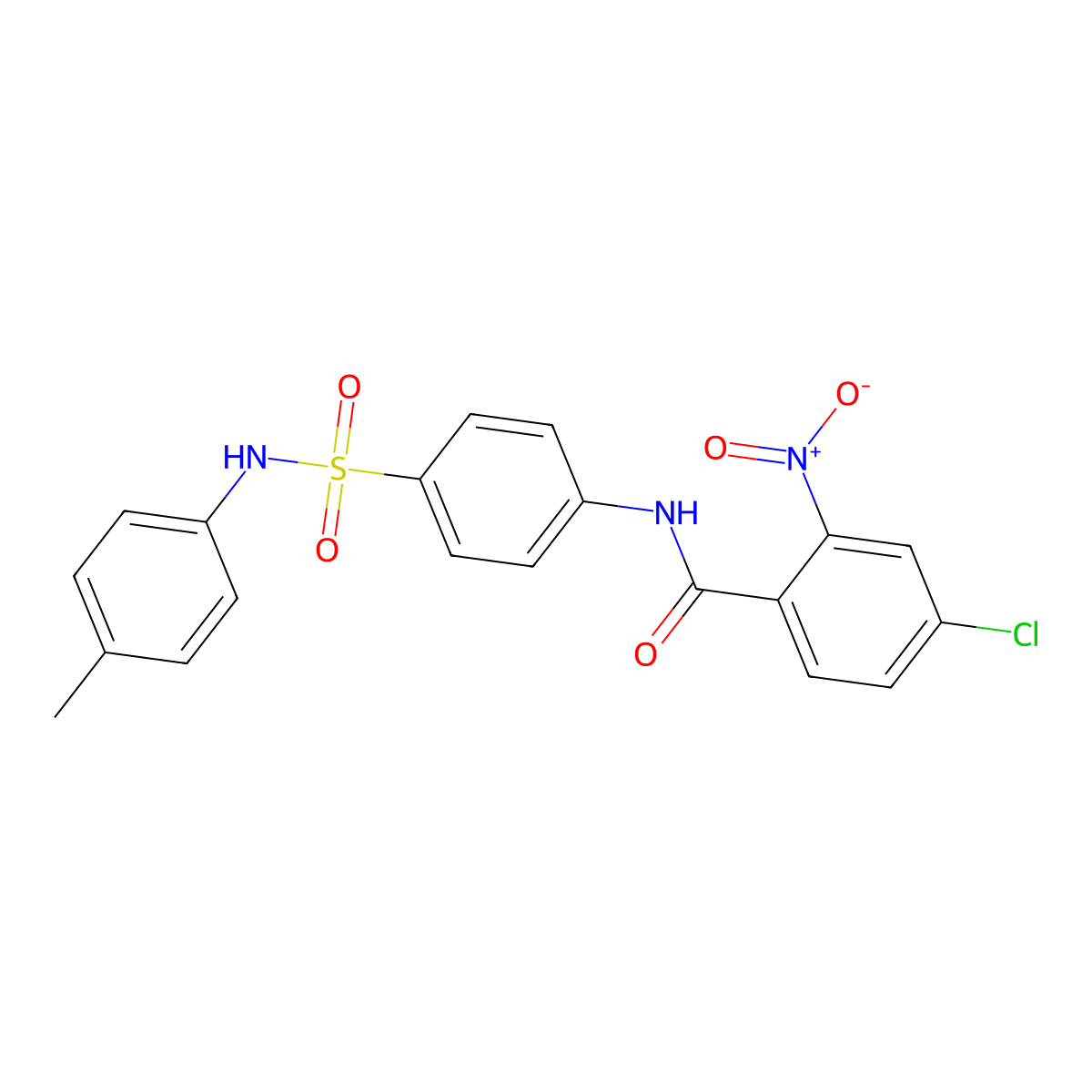 4-chloro-N-[4-[(4-methylphenyl)sulfamoyl]phenyl]-2-nitrobenzamide molecular structure, CAS 701223-43-0