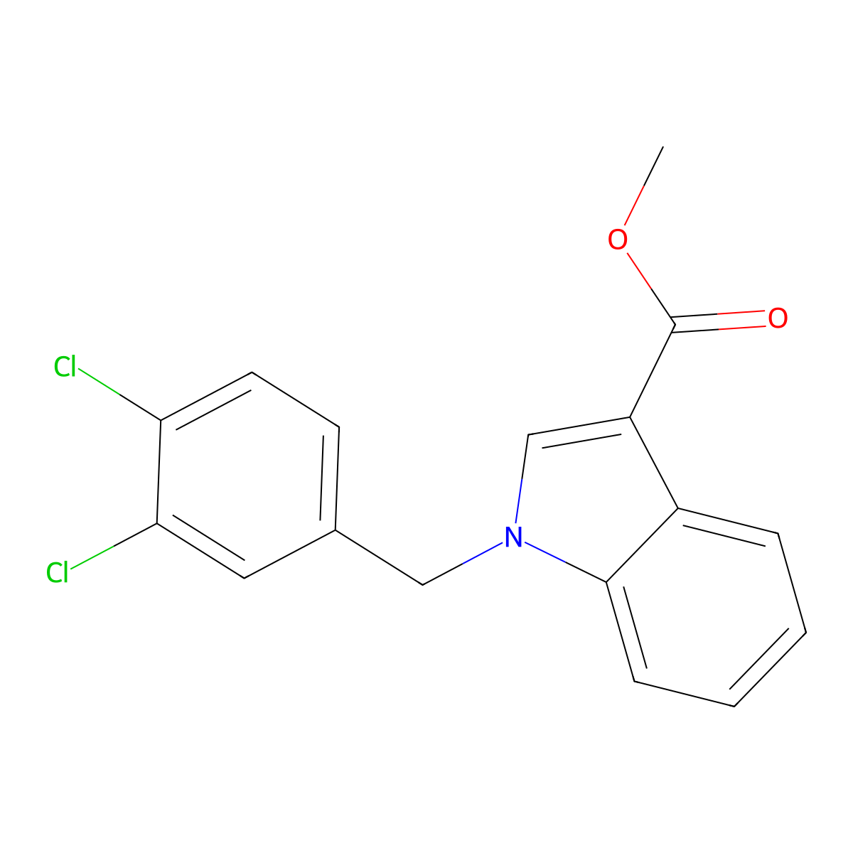 Methyl 1-[(3,4-dichlorophenyl)methyl]indole-3-carboxylate molecular structure, CAS 701223-44-1