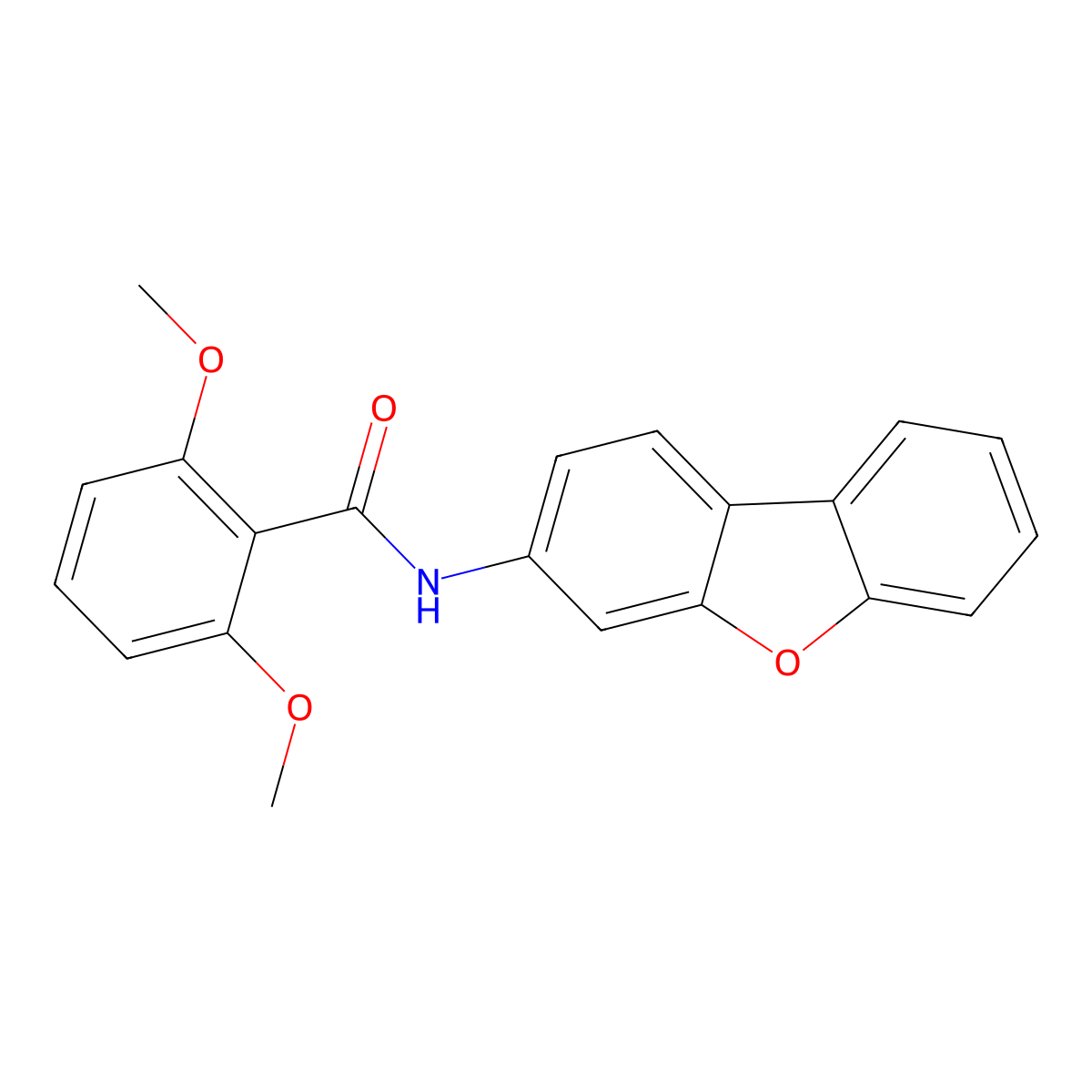 N-dibenzofuran-3-yl-2,6-dimethoxybenzamide molecular structure, CAS 701223-46-3