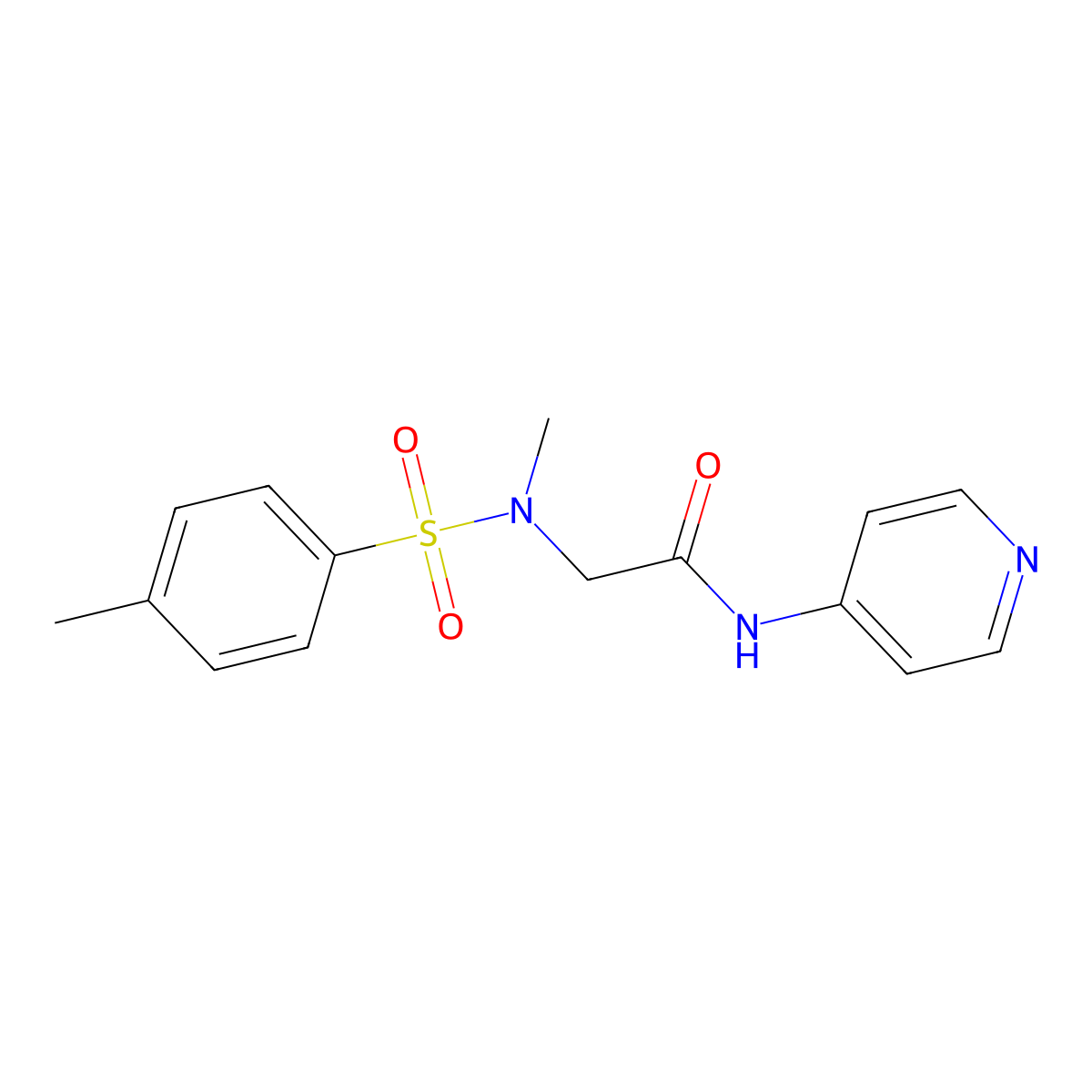 2-[methyl-(4-methylphenyl)sulfonylamino]-N-pyridin-4-ylacetamide molecular structure, CAS 701223-58-7