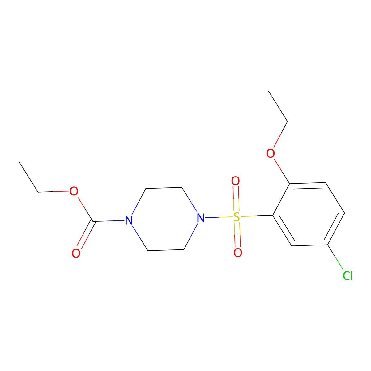 Ethyl 4-[(5-chloro-2-ethoxyphenyl)sulfonyl]piperazinecarboxylate molecular structure, CAS 701223-67-8
