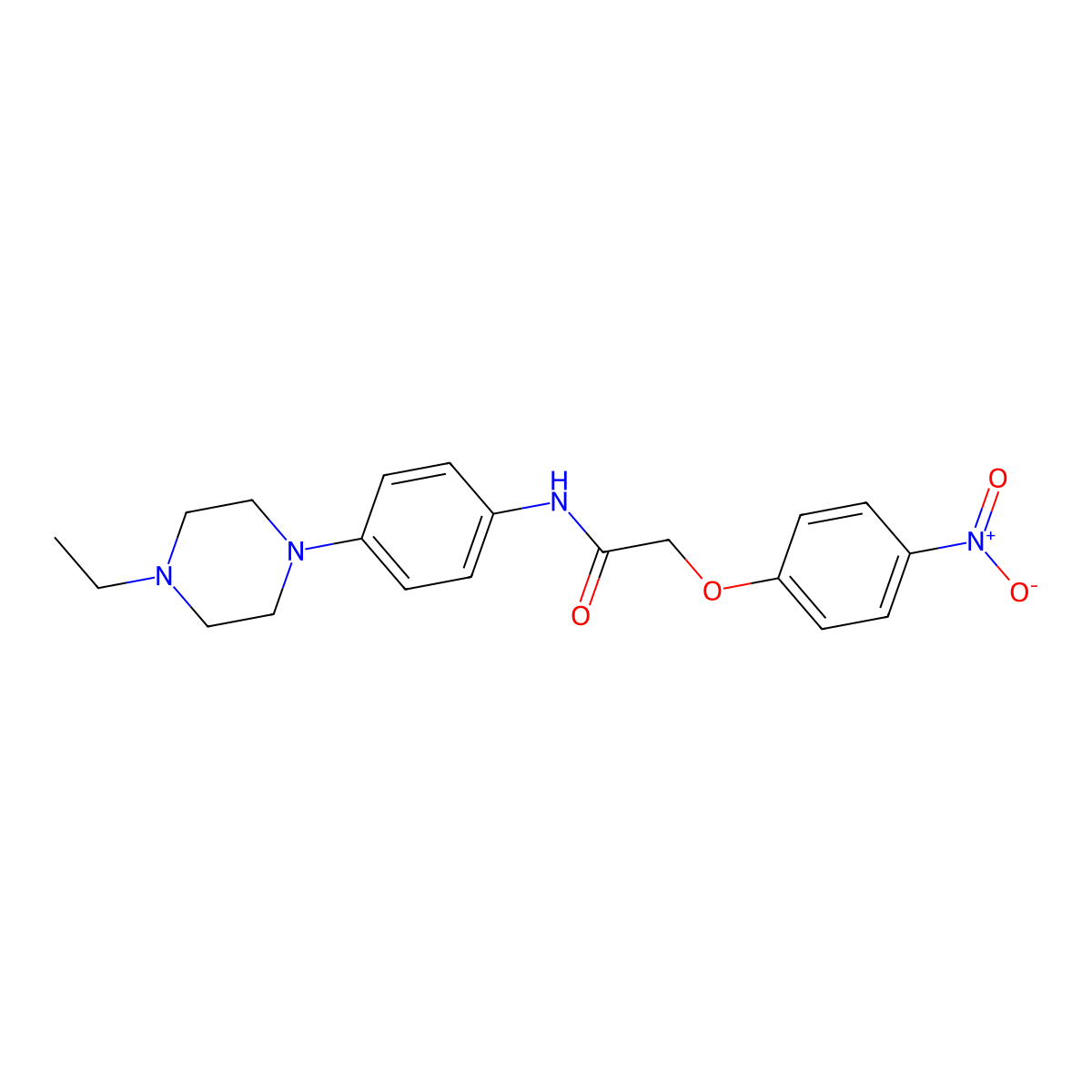 N-[4-(4-ethylpiperazin-1-yl)phenyl]-2-(4-nitrophenoxy)acetamide molecular structure, CAS 701223-75-8