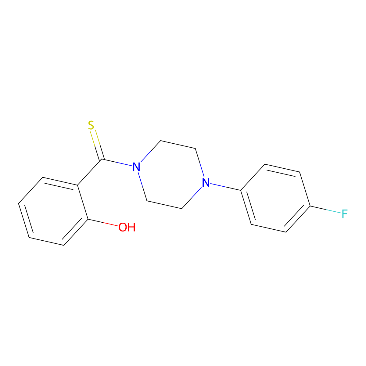 [4-(4-Fluorophenyl)piperazin-1-yl](2-hydroxyphenyl)methanethione molecular structure, CAS 701223-91-8