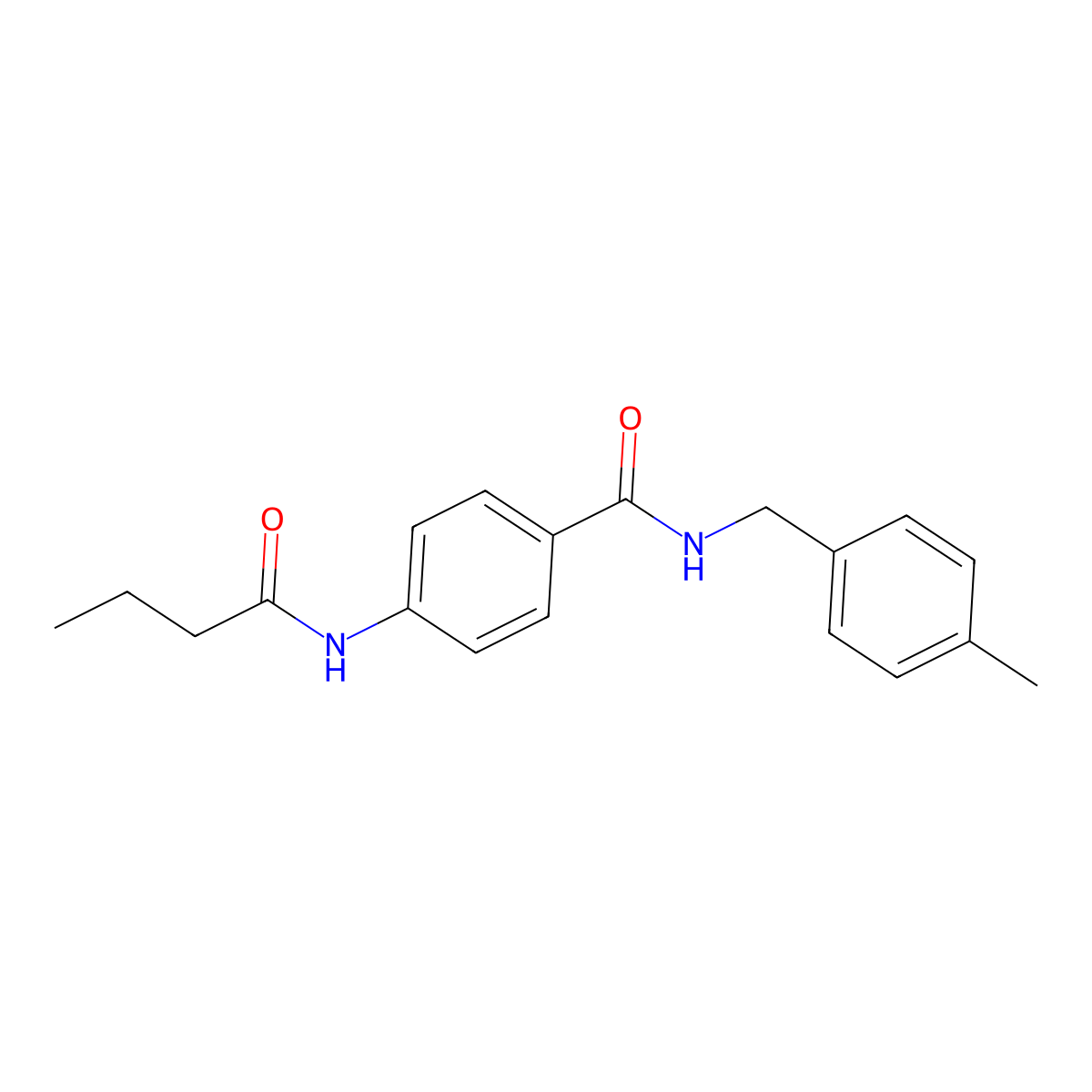 4-(butanoylamino)-N-[(4-methylphenyl)methyl]benzamide molecular structure, CAS 701224-01-3
