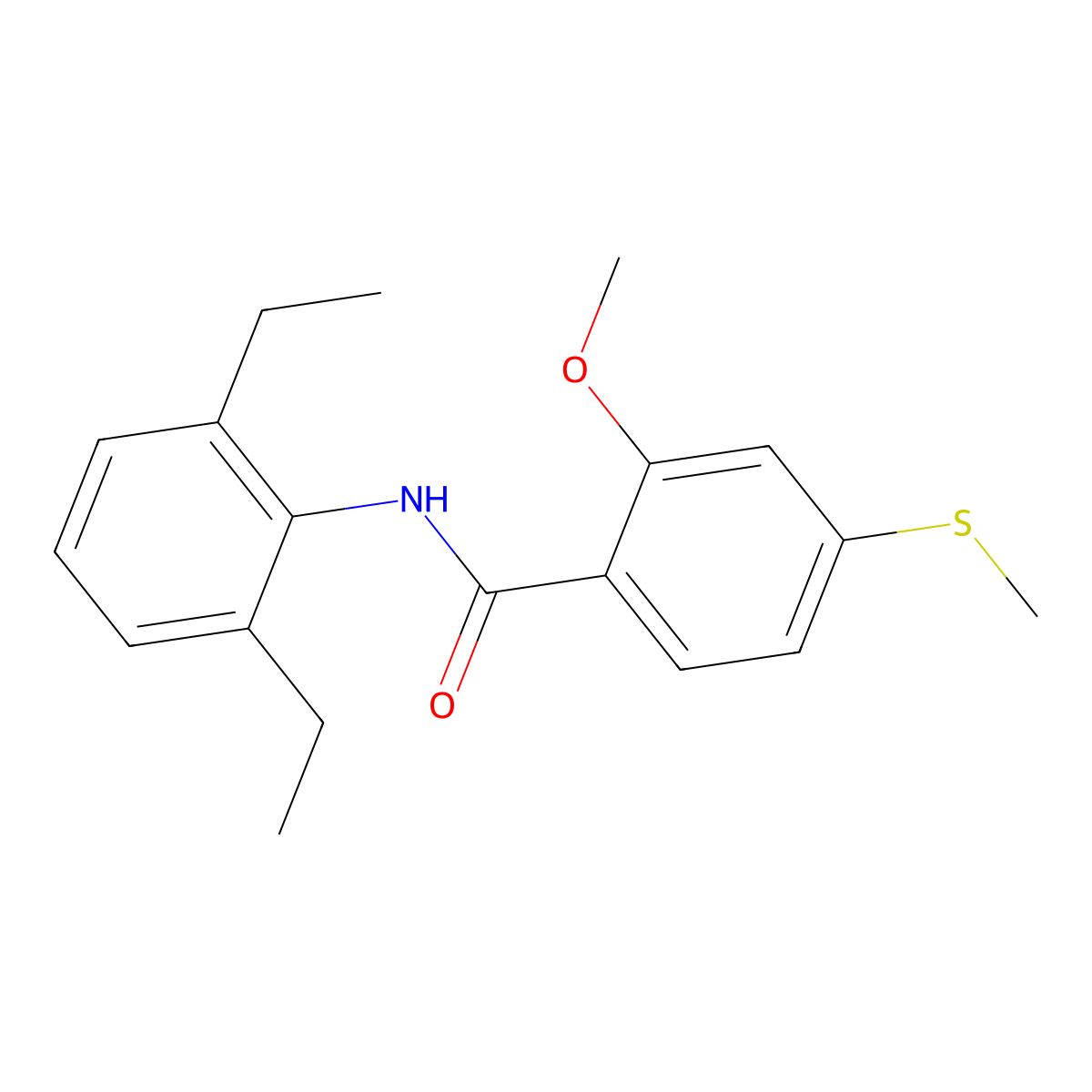 N-(2,6-diethylphenyl)-2-methoxy-4-(methylsulfanyl)benzamide molecular structure, CAS 701224-11-5