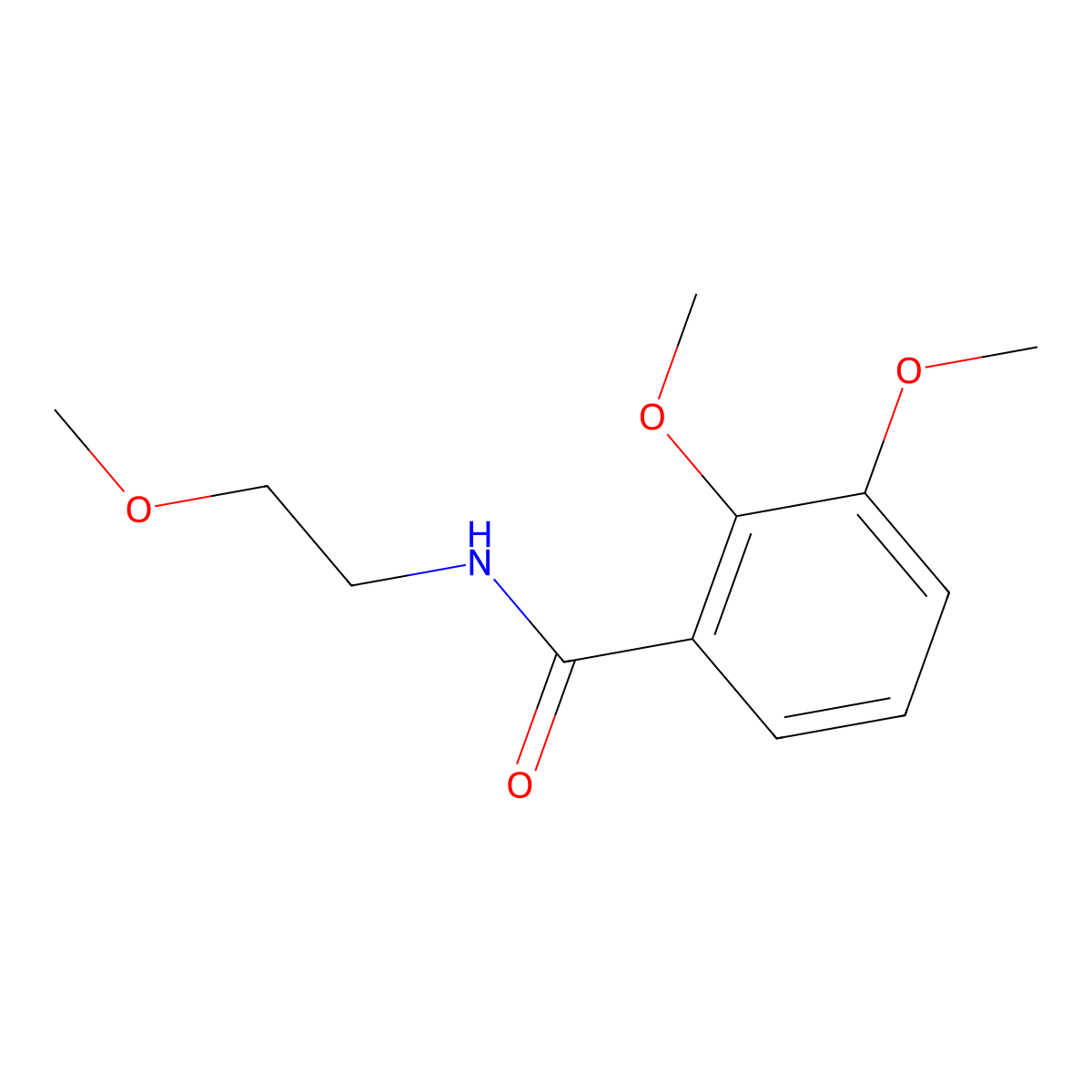 2,3-dimethoxy-N-(2-methoxyethyl)benzamide molecular structure, CAS 701224-13-7