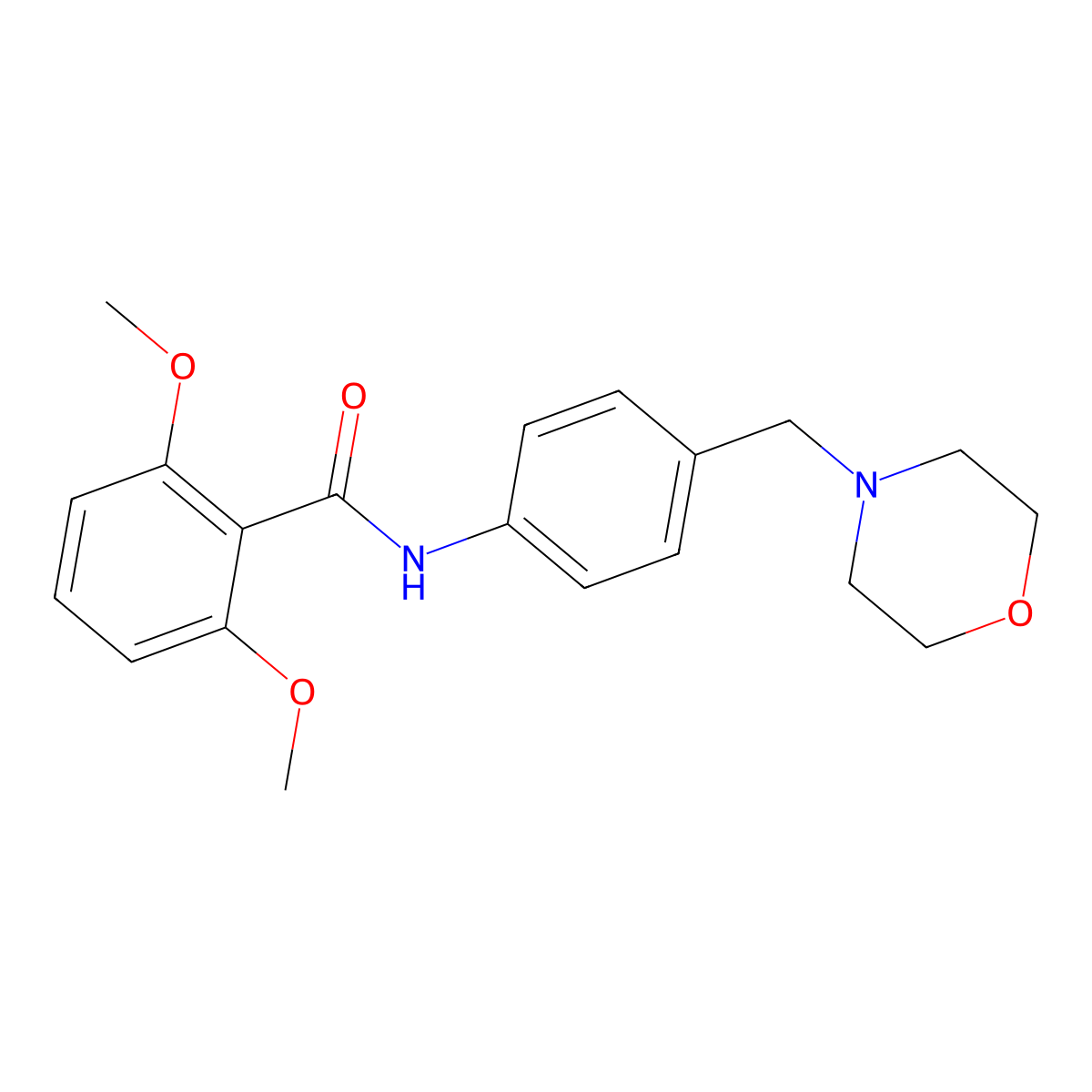 2,6-dimethoxy-N-[4-(morpholin-4-ylmethyl)phenyl]benzamide molecular structure, CAS 701224-15-9