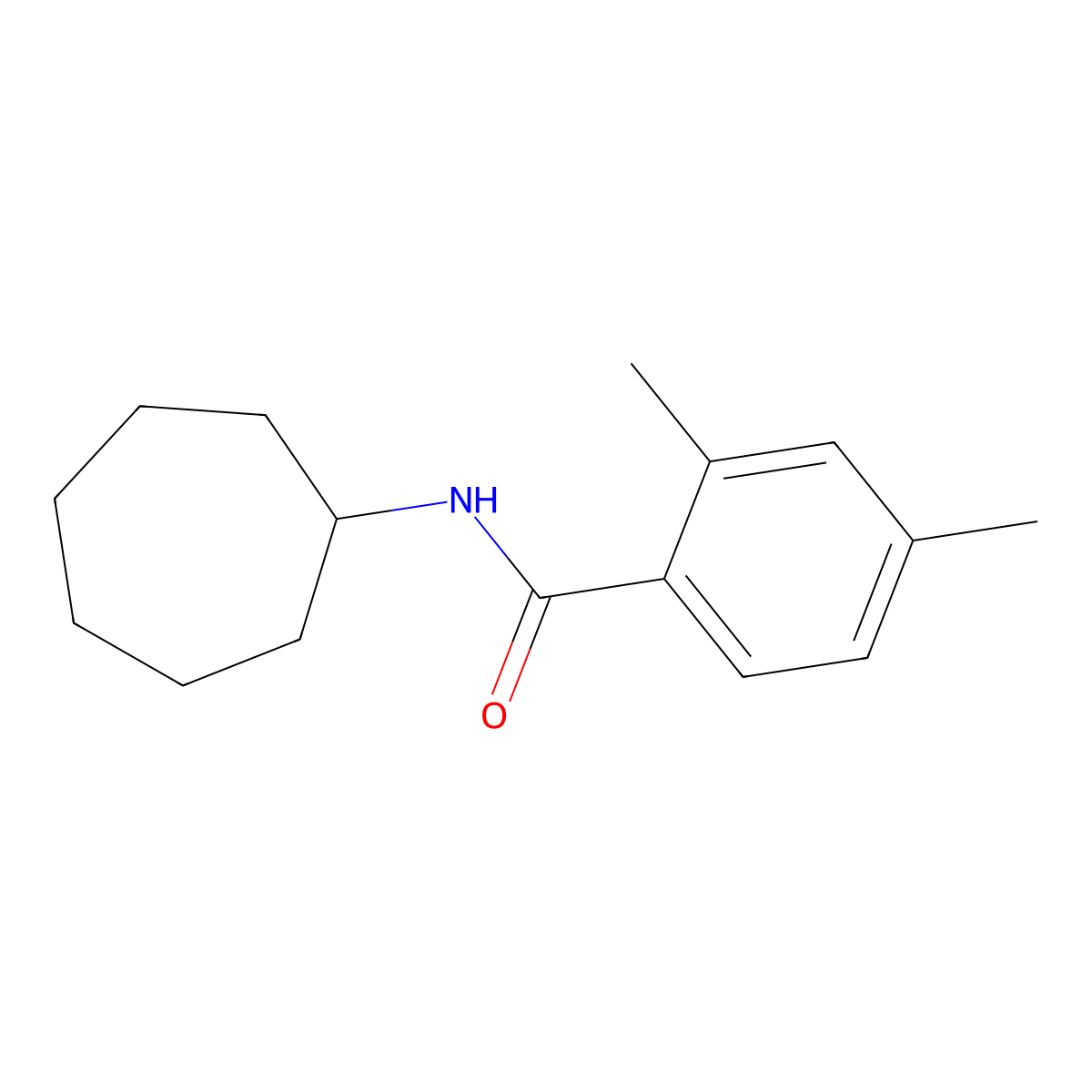 N-cycloheptyl-2,4-dimethylbenzamide molecular structure, CAS 701224-21-7
