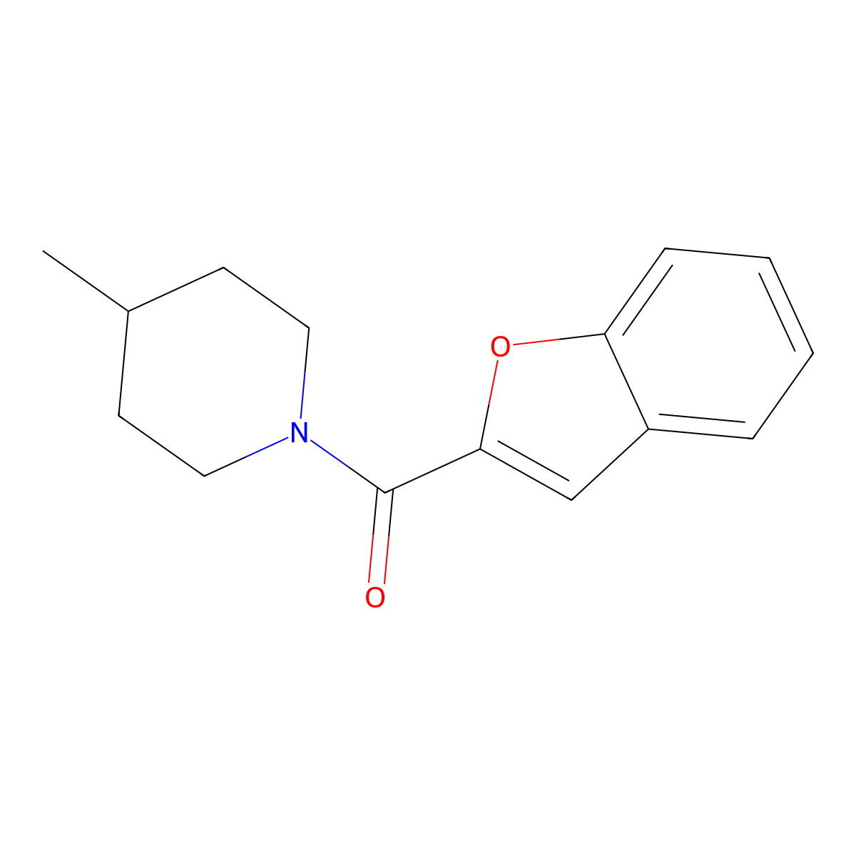 1-(1-Benzofuran-2-ylcarbonyl)-4-methylpiperidine molecular structure, CAS 701224-39-7