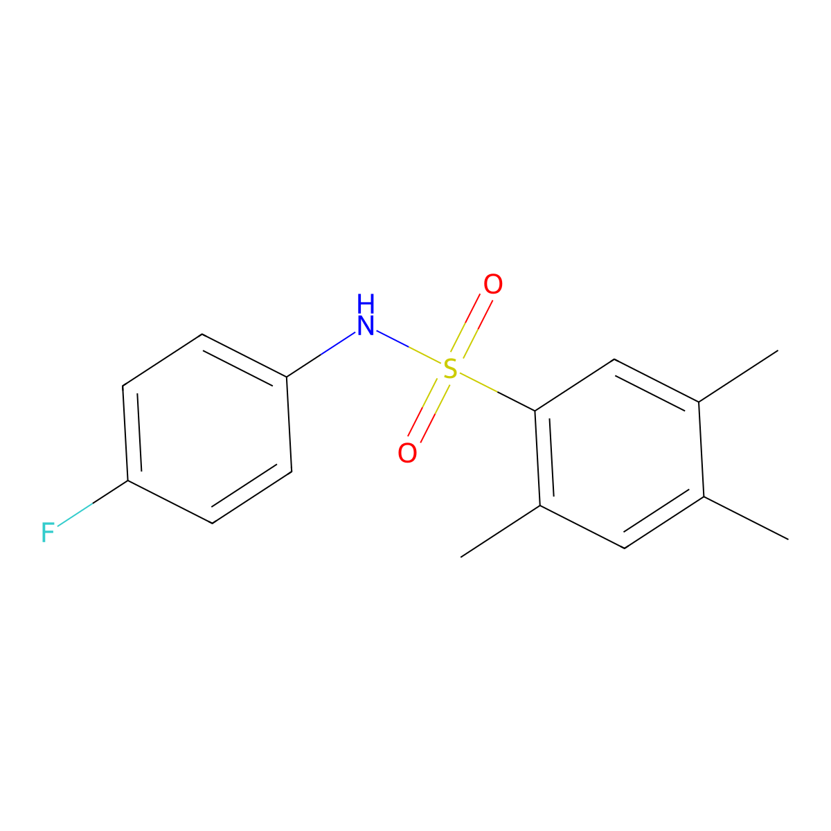 n-(4-Fluoro-phenyl)-2,4,5-trimethyl-benzenesulfonamide molecular structure, CAS 701224-40-0