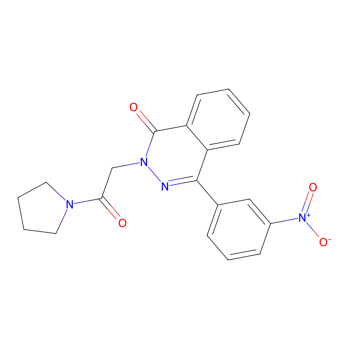 4-(3-Nitrophenyl)-2-(2-oxo-2-pyrrolidin-1-ylethyl)phthalazin-1-one molecular structure, CAS 701224-67-1