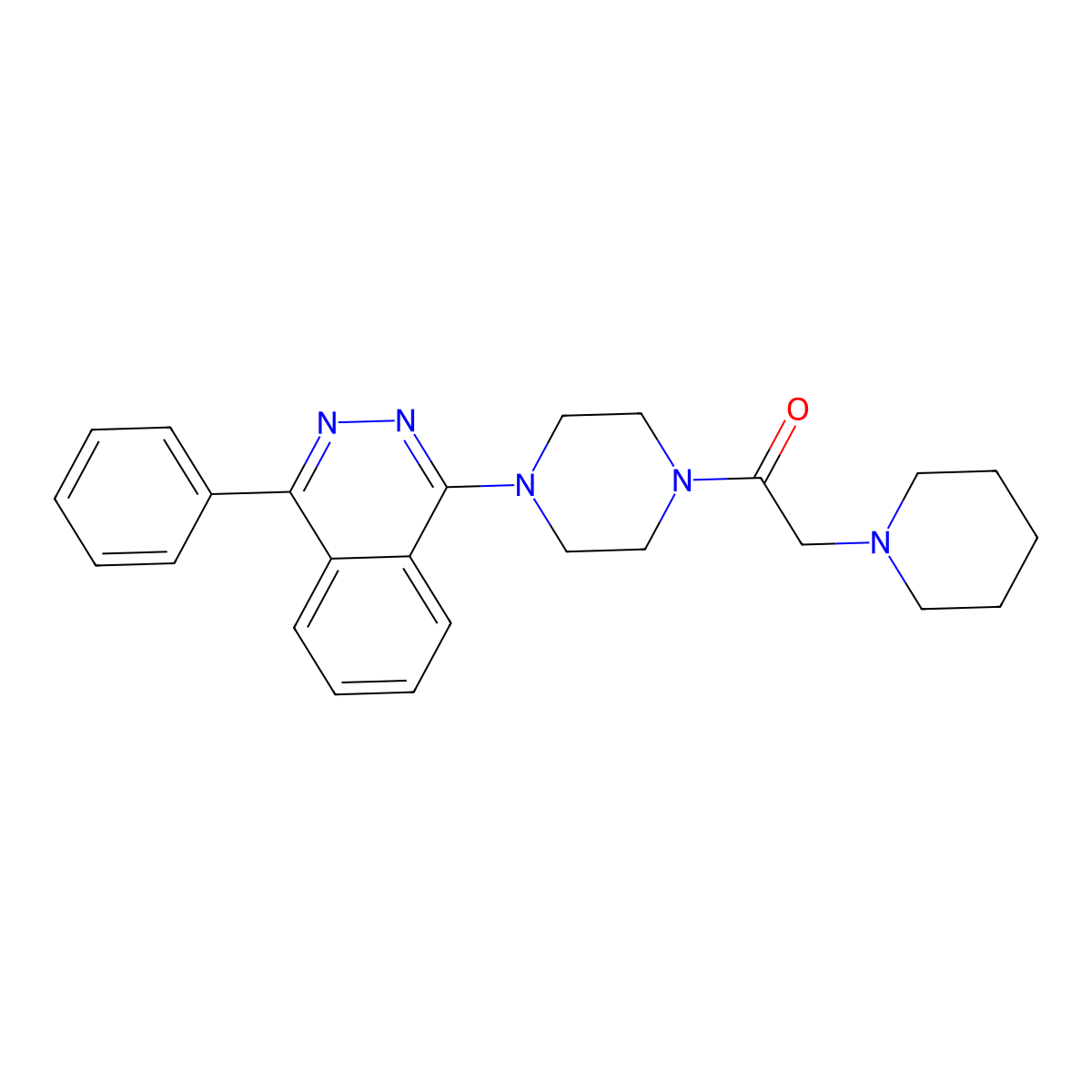 1-[4-(4-Phenylphthalazin-1-yl)piperazin-1-yl]-2-piperidin-1-ylethanone molecular structure, CAS 701224-68-2