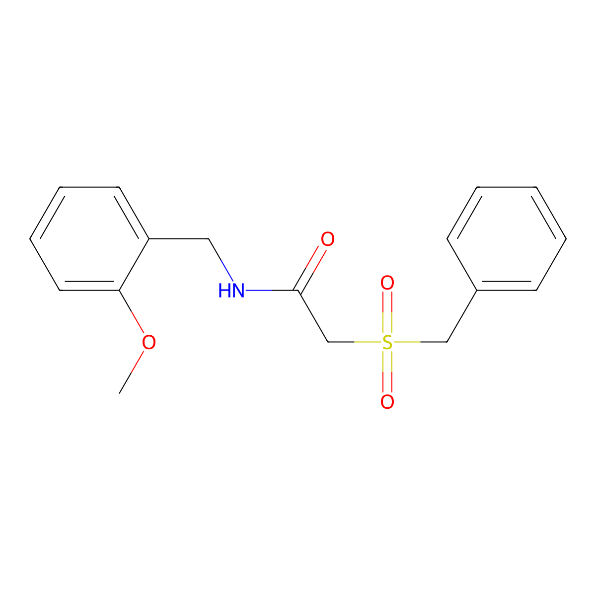2-benzylsulfonyl-N-[(2-methoxyphenyl)methyl]acetamide molecular structure, CAS 701224-75-1