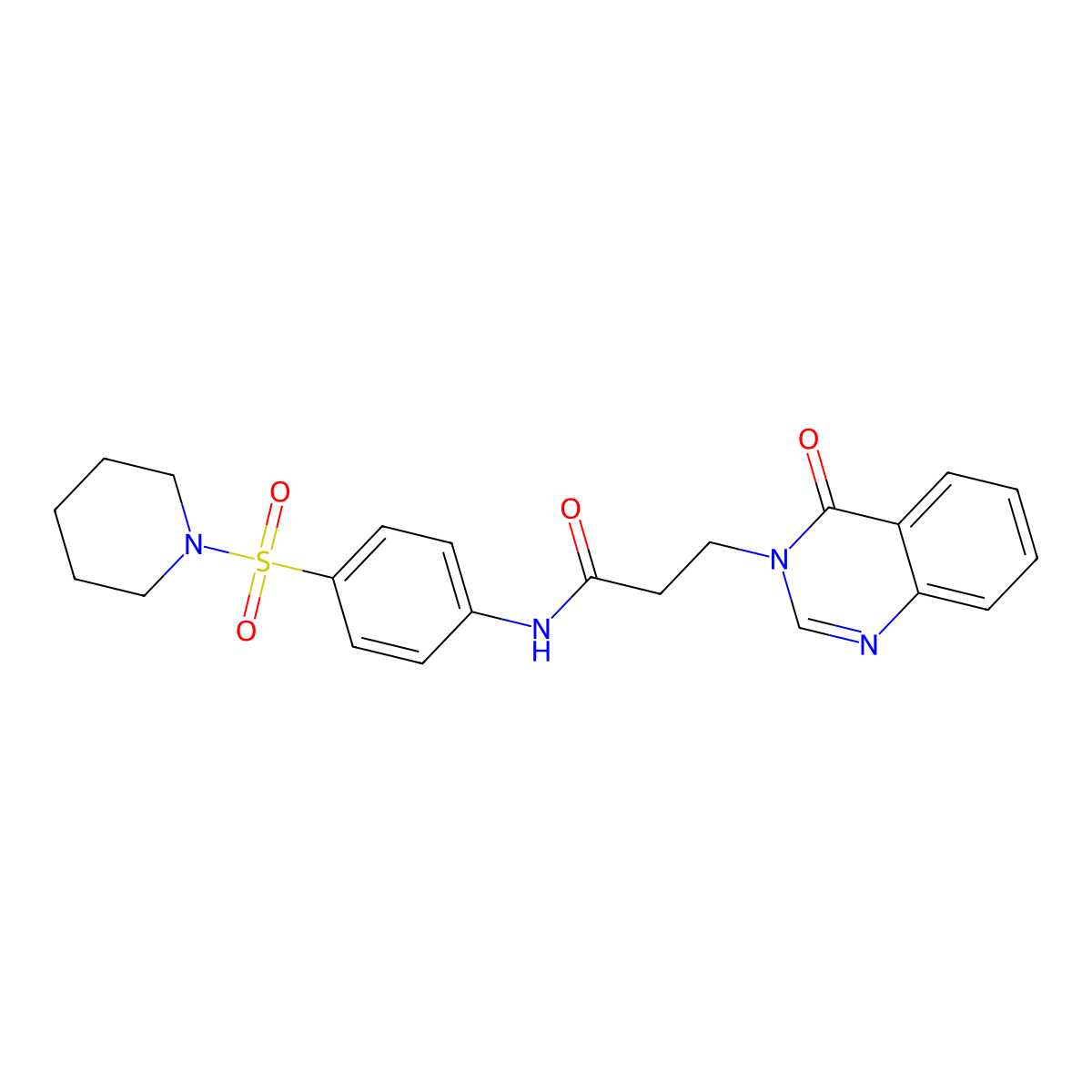 3-(4-oxoquinazolin-3-yl)-N-(4-piperidin-1-ylsulfonylphenyl)propanamide molecular structure, CAS 701225-07-2