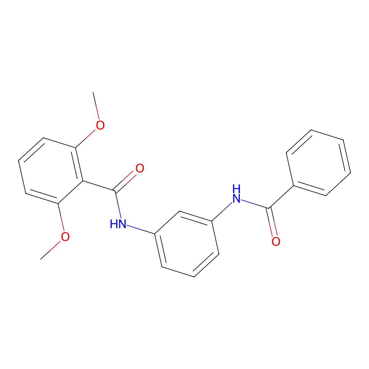 N-(3-benzamidophenyl)-2,6-dimethoxybenzamide molecular structure, CAS 701225-10-7