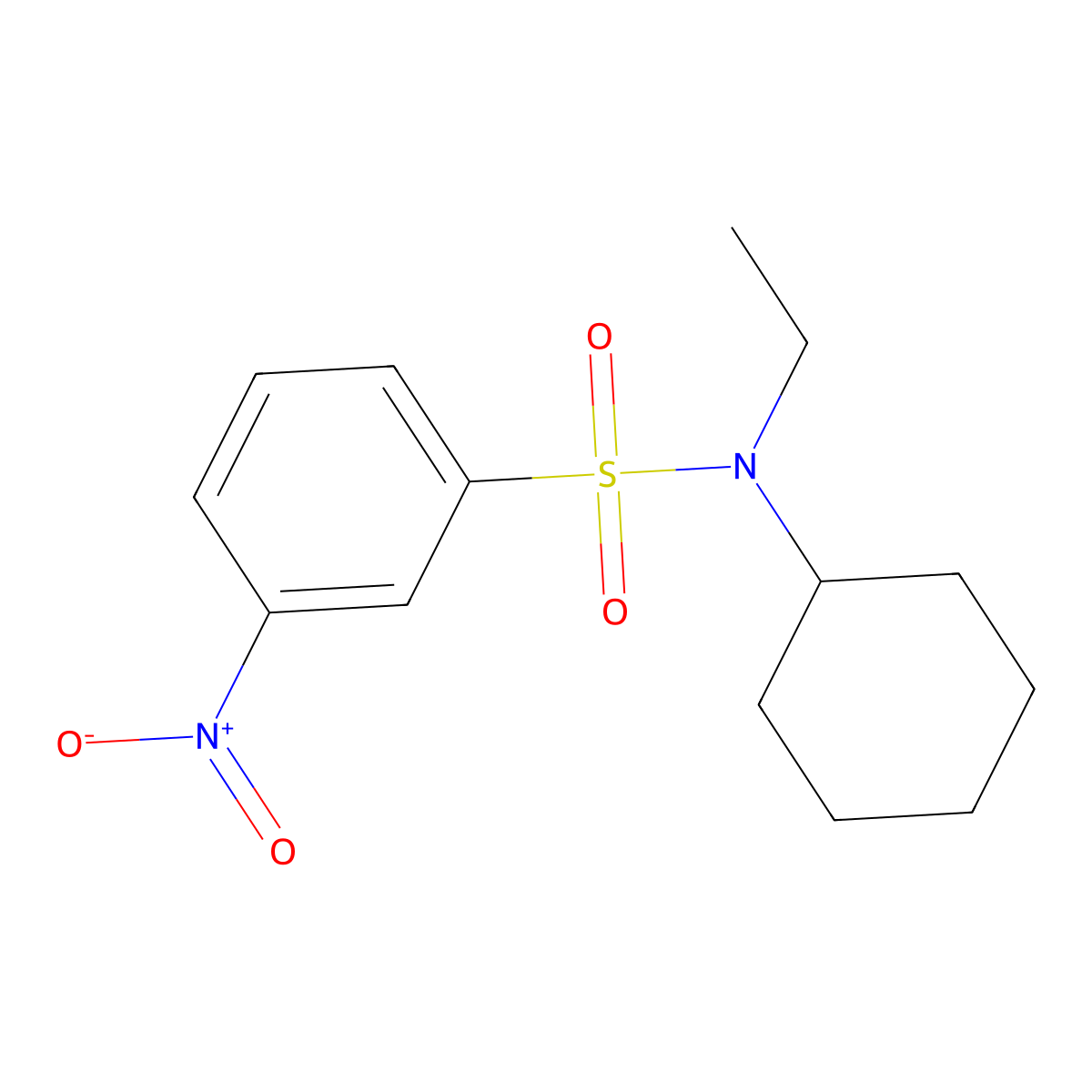 N-cyclohexyl-N-ethyl-3-nitrobenzenesulfonamide molecular structure, CAS 701225-34-5