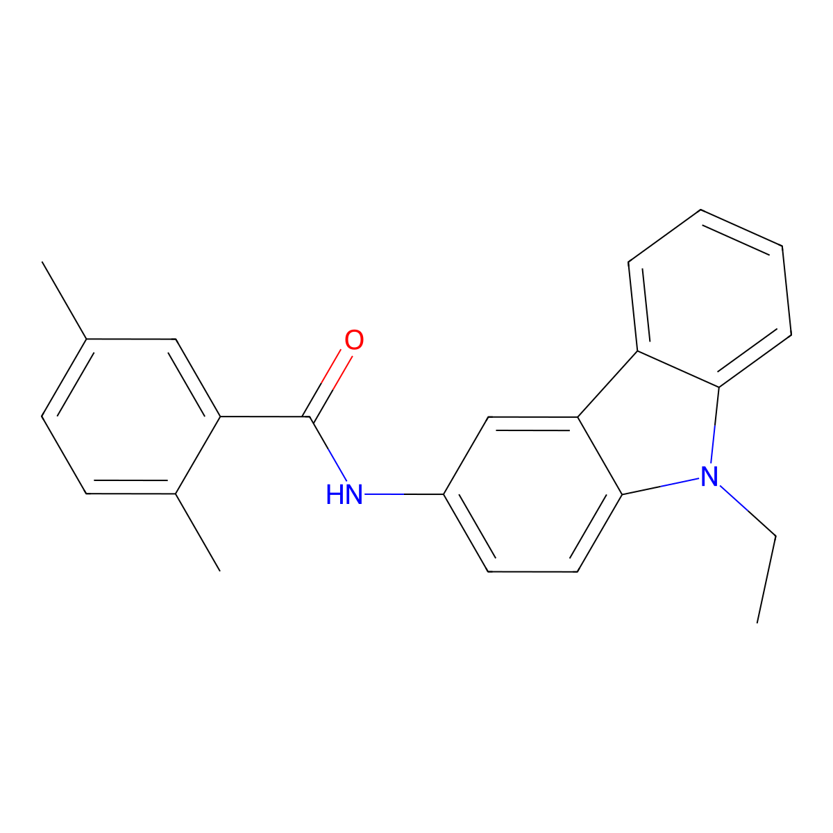 N-(9-ethylcarbazol-3-yl)-2,5-dimethylbenzamide molecular structure, CAS 701225-41-4