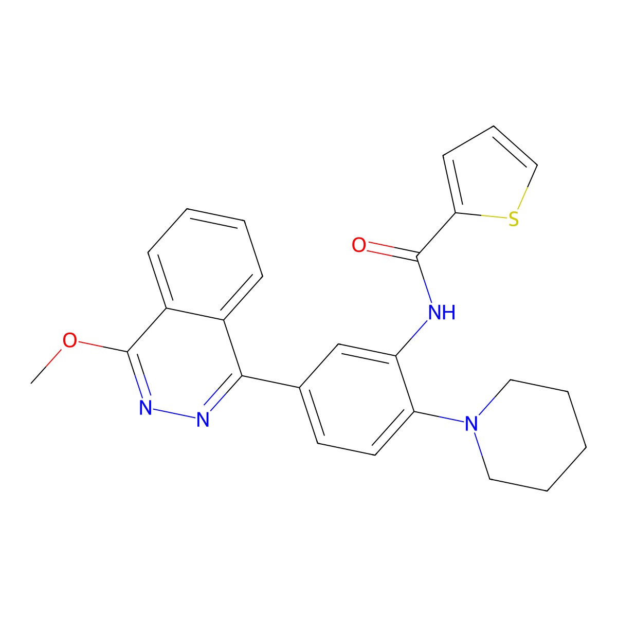 N-[5-(4-methoxyphthalazin-1-yl)-2-piperidin-1-ylphenyl]thiophene-2-carboxamide molecular structure, CAS 701225-53-8