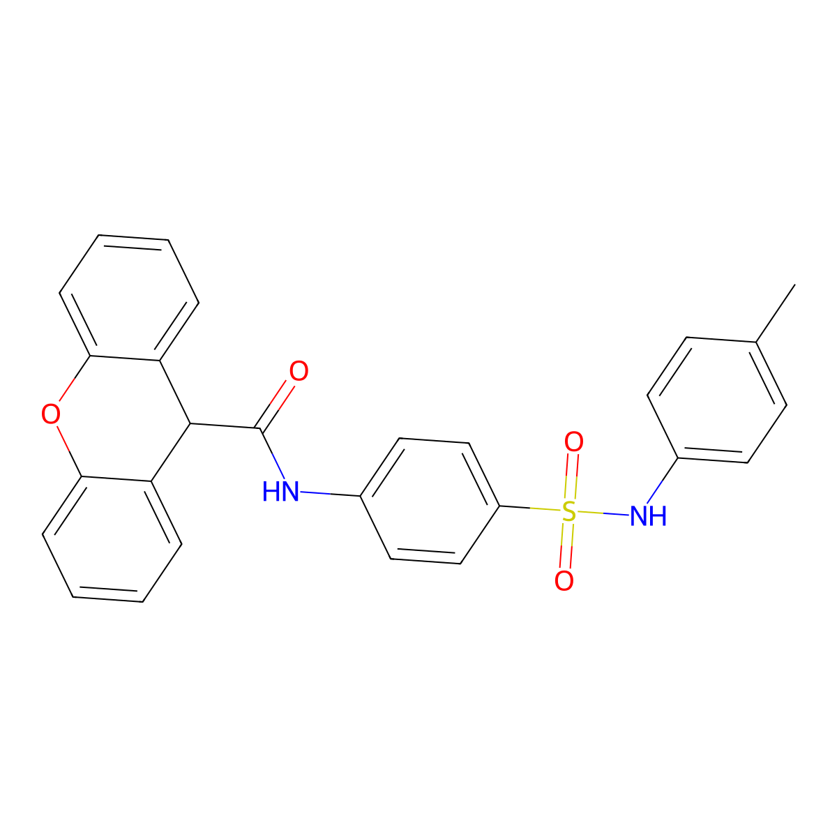 N-[4-[(4-methylphenyl)sulfamoyl]phenyl]-9H-xanthene-9-carboxamide molecular structure, CAS 701225-55-0