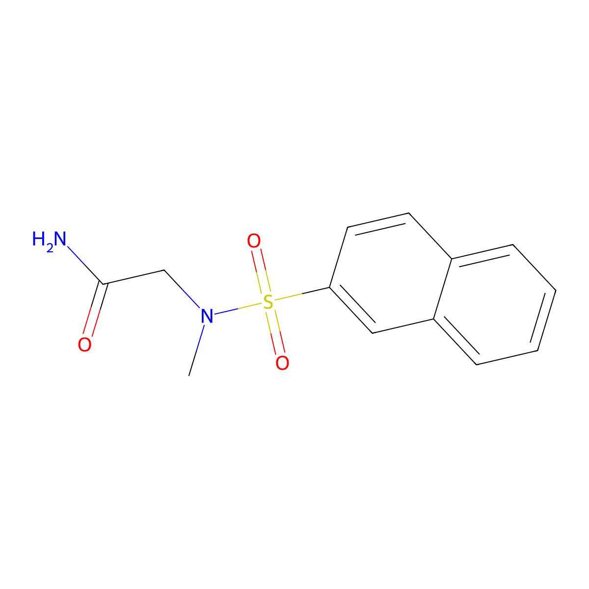 2-[Methyl(naphthalen-2-ylsulfonyl)amino]acetamide molecular structure, CAS 701225-58-3