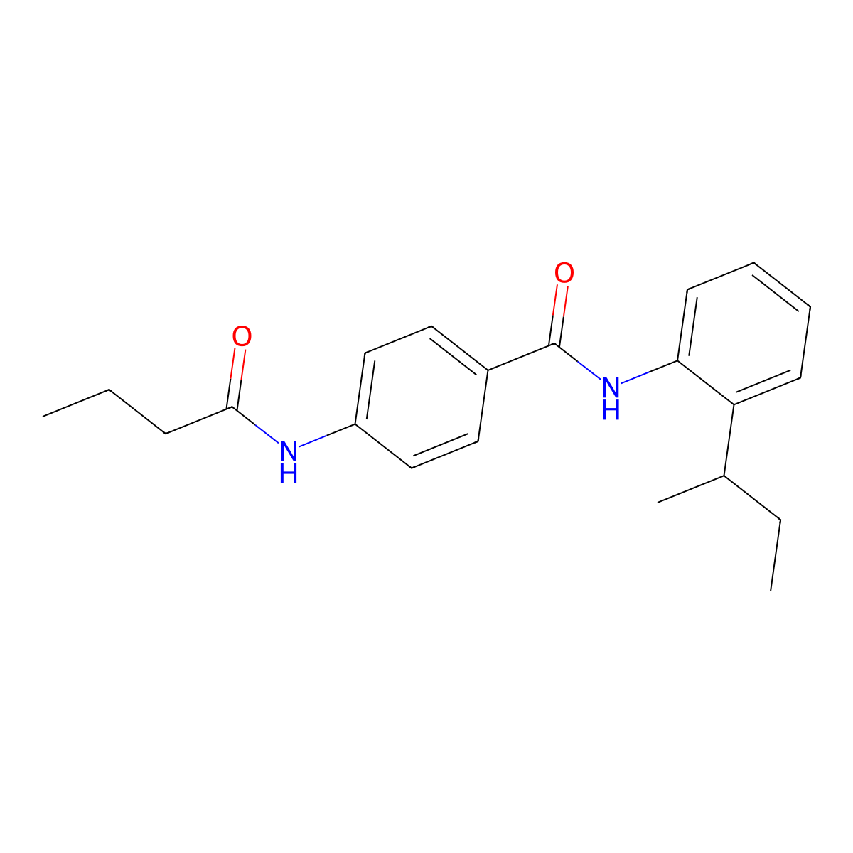 4-(butanoylamino)-N-[2-(butan-2-yl)phenyl]benzamide molecular structure, CAS 701225-60-7
